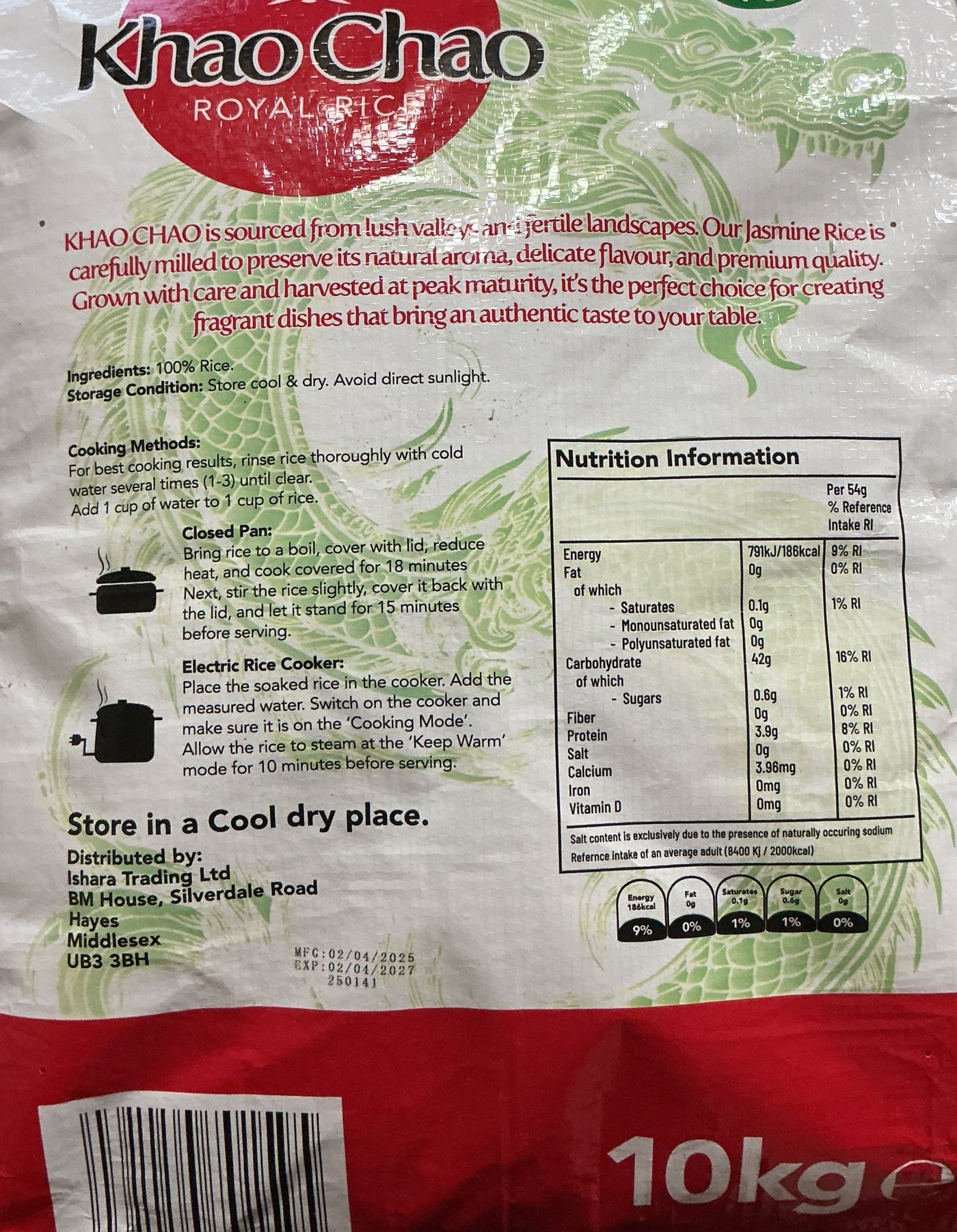 Khao Chao Rice Premium Jasmine AAA 10Kg - Image 2