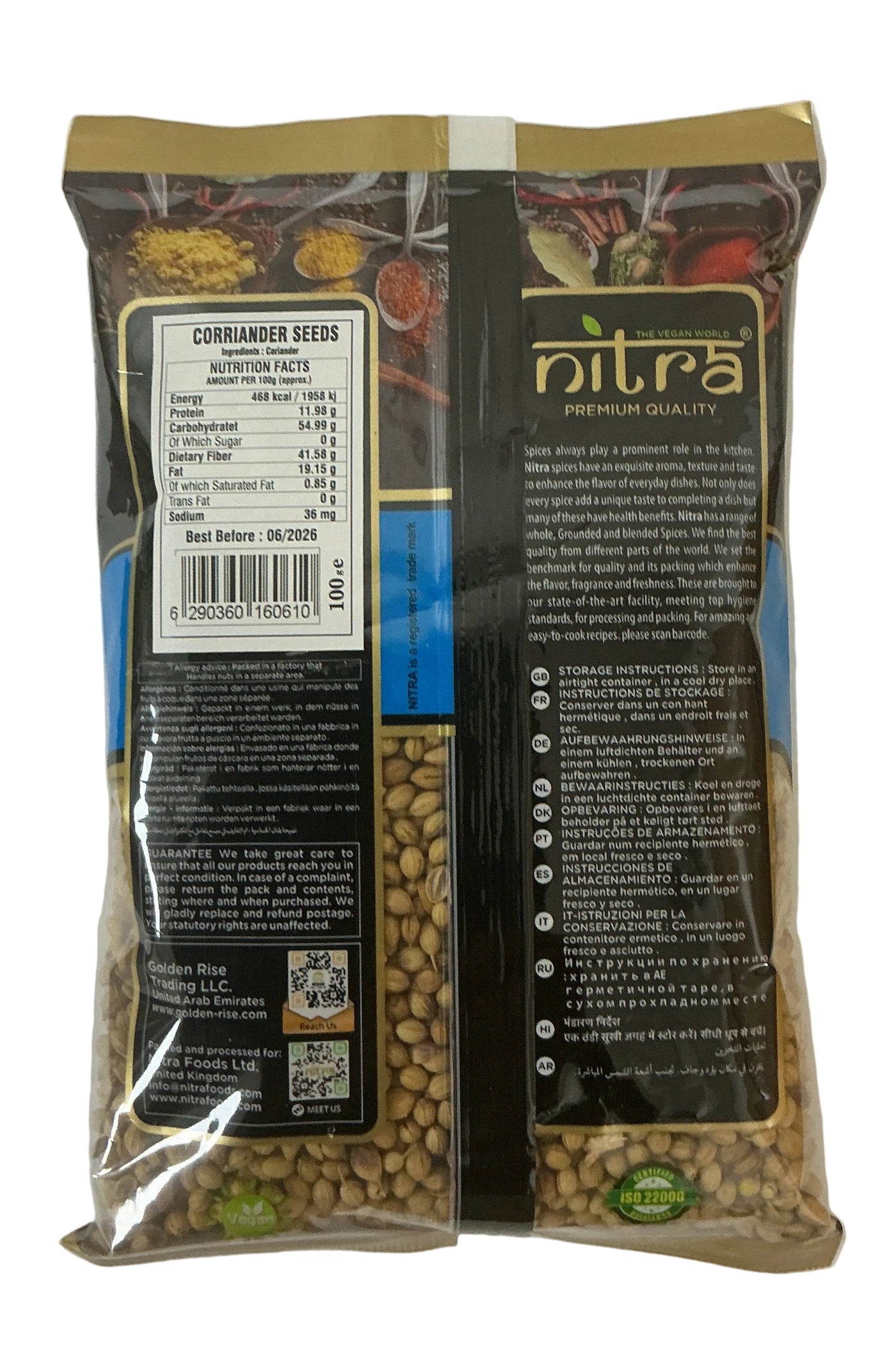 Nitra Spices Coriander Seeds 100g Mix & Match Any 3 for £1.98 - Image 2