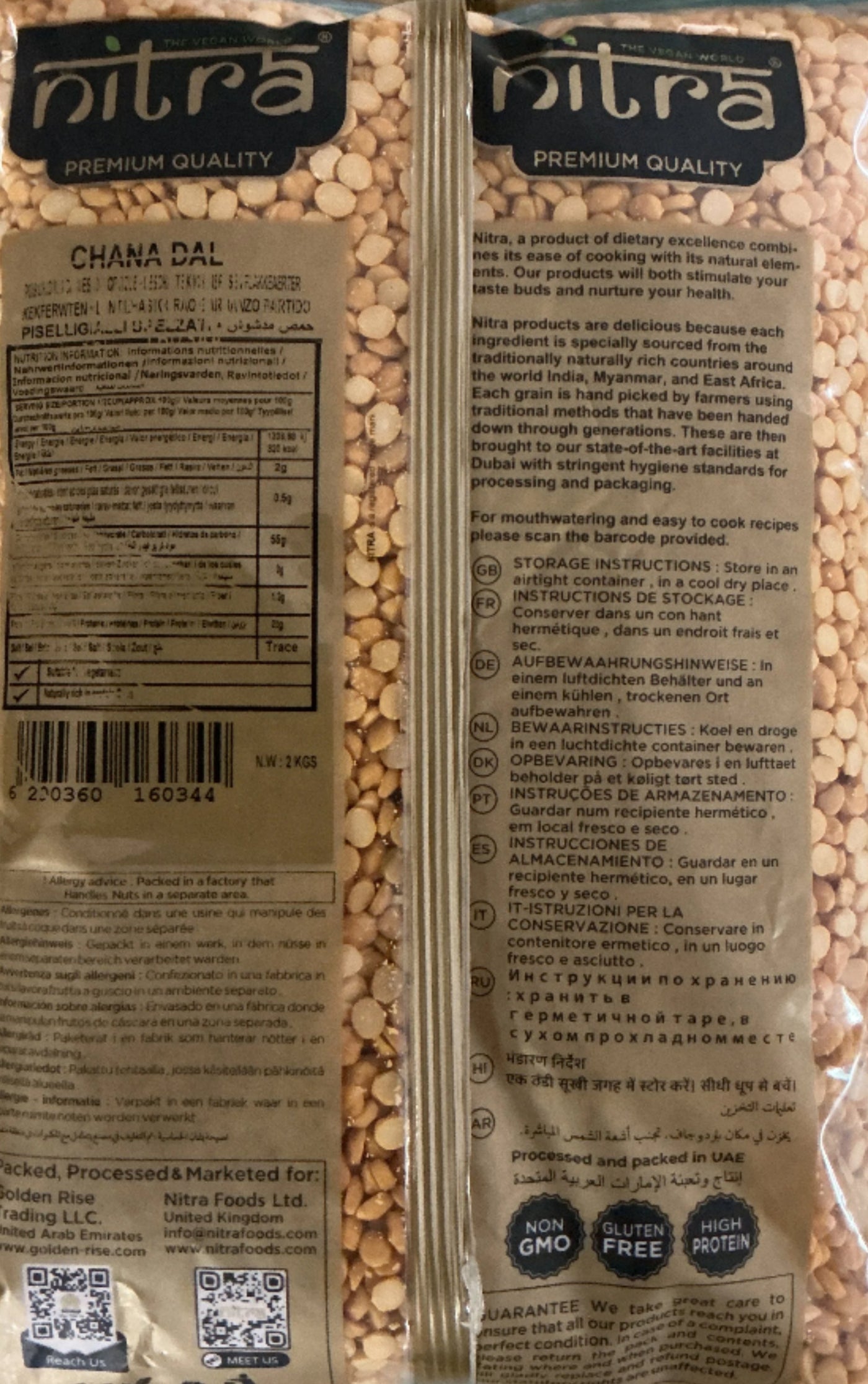 Nitra Lentils Chana Dall 2Kg - Image 2