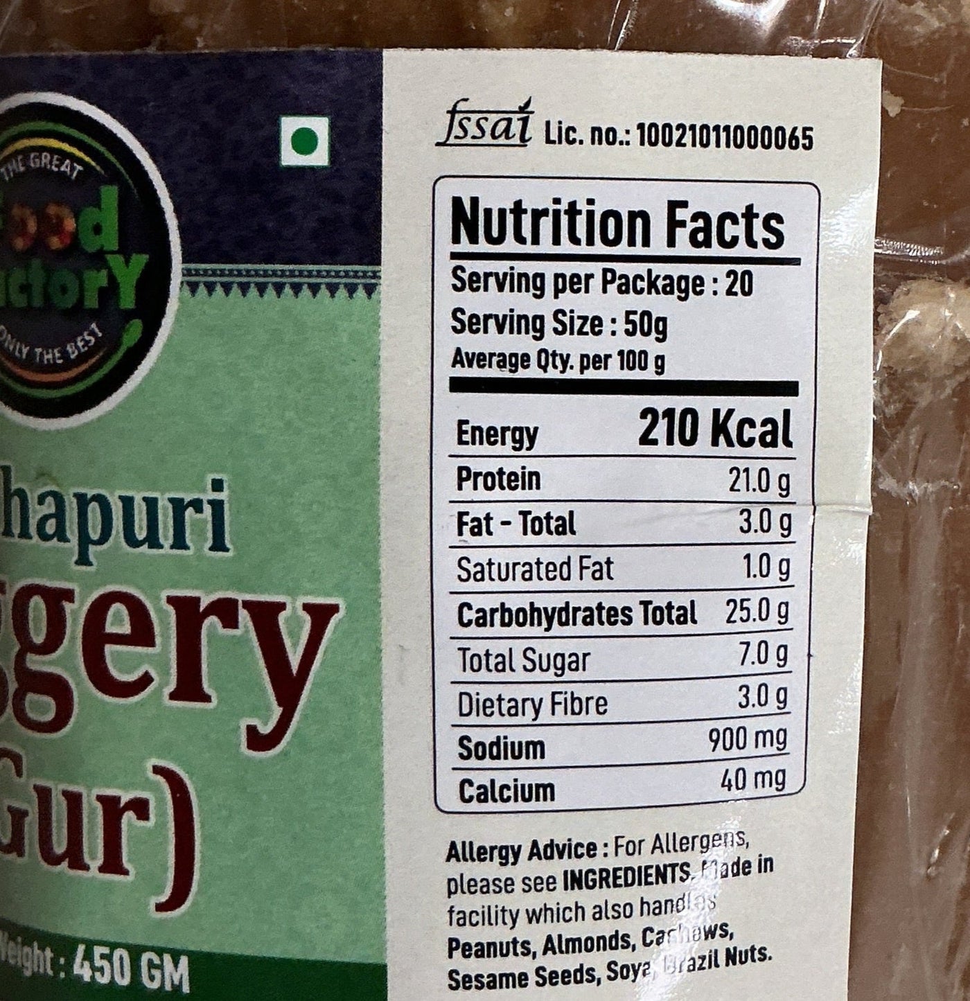 Food Factory Kolhapuri Jaggery Gur 450g - Image 2