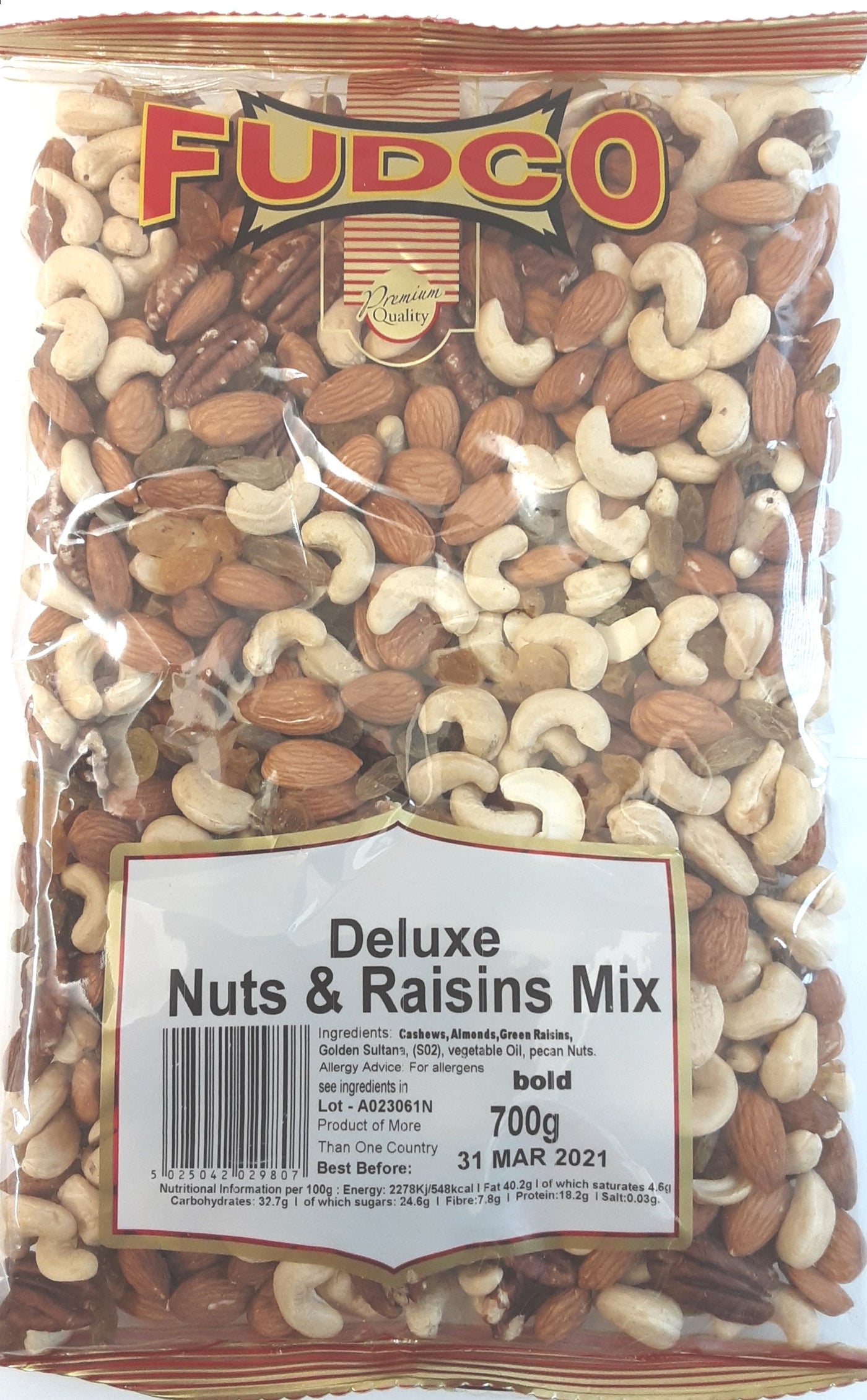 Fudco Deluxe Nut & Raisins 700g