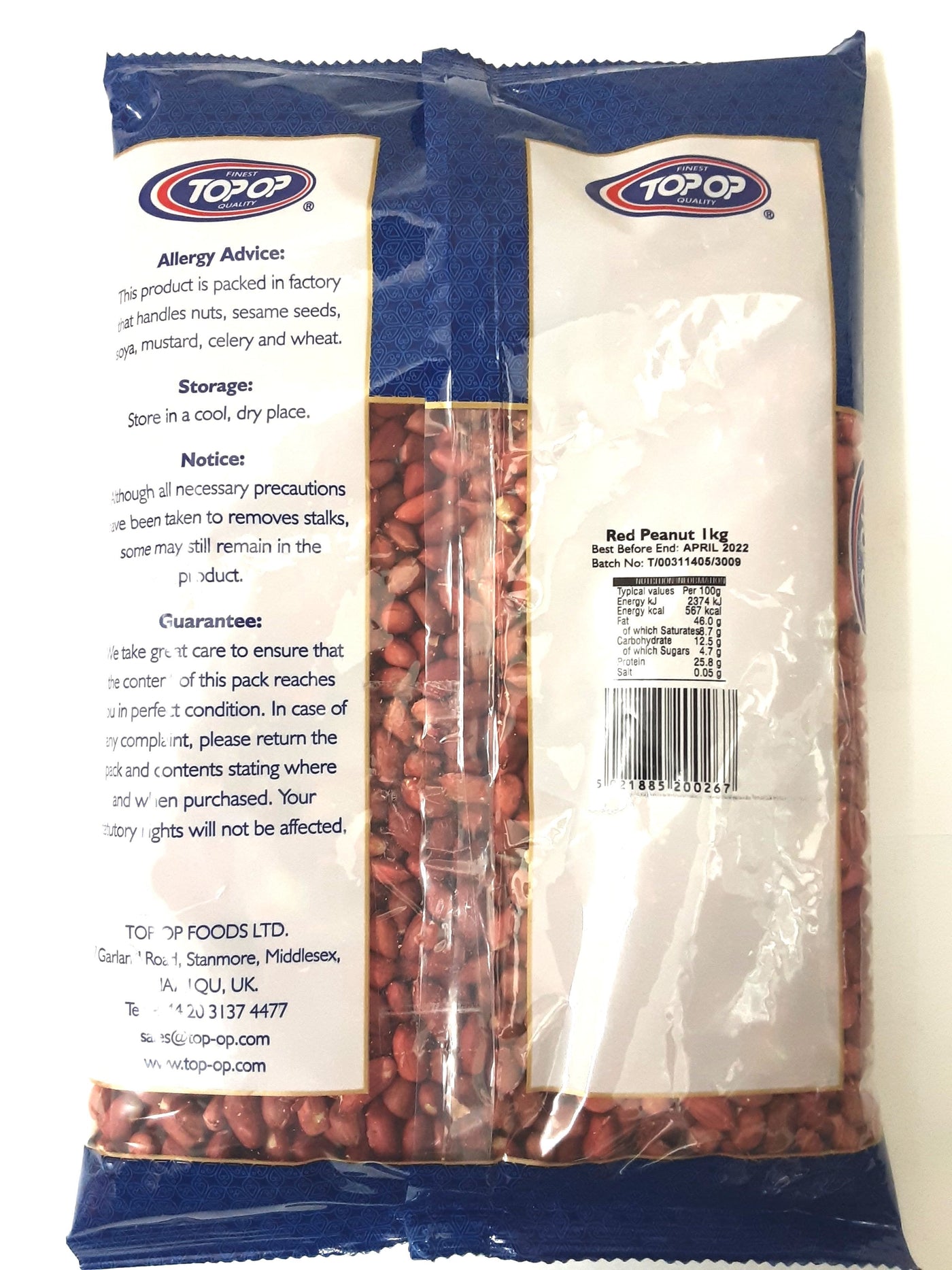 Top Op Red Skin Peanut 1kg - Image 2