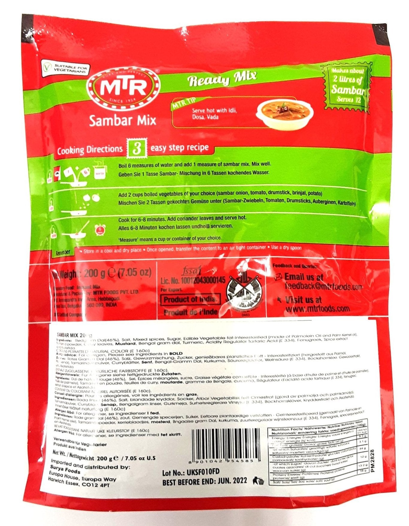 MTR Sambar Mix 200g - Image 2
