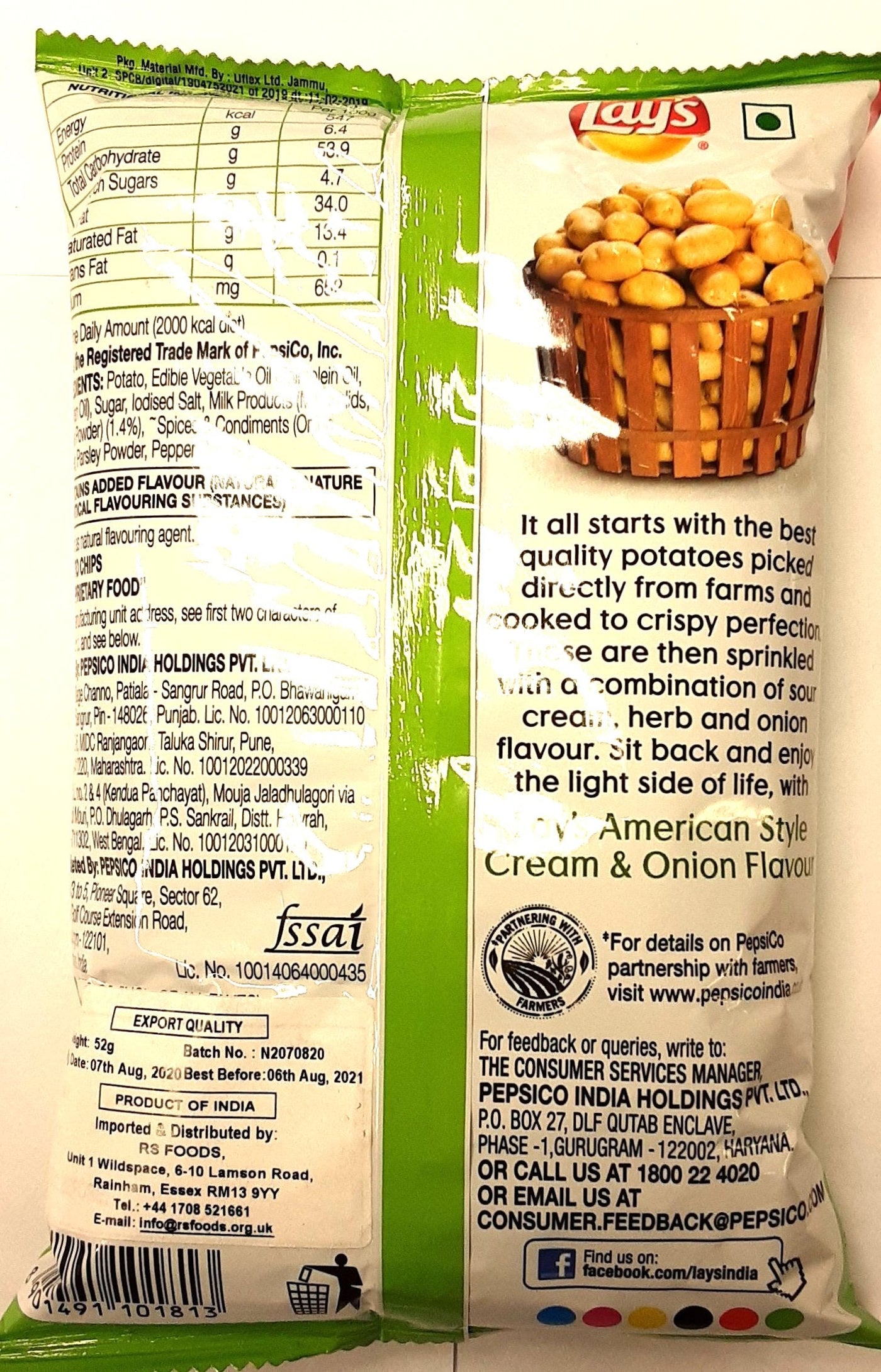 Lays American Style Cream & Onion 50g 2 For £1.20 - Image 2