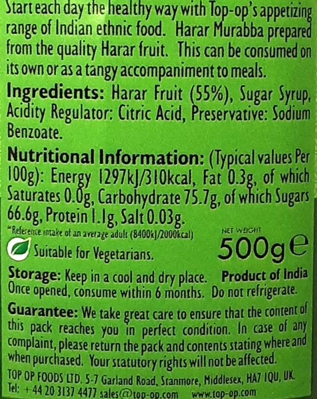 Top Op Murabba Harar Preserve 500g - Image 2