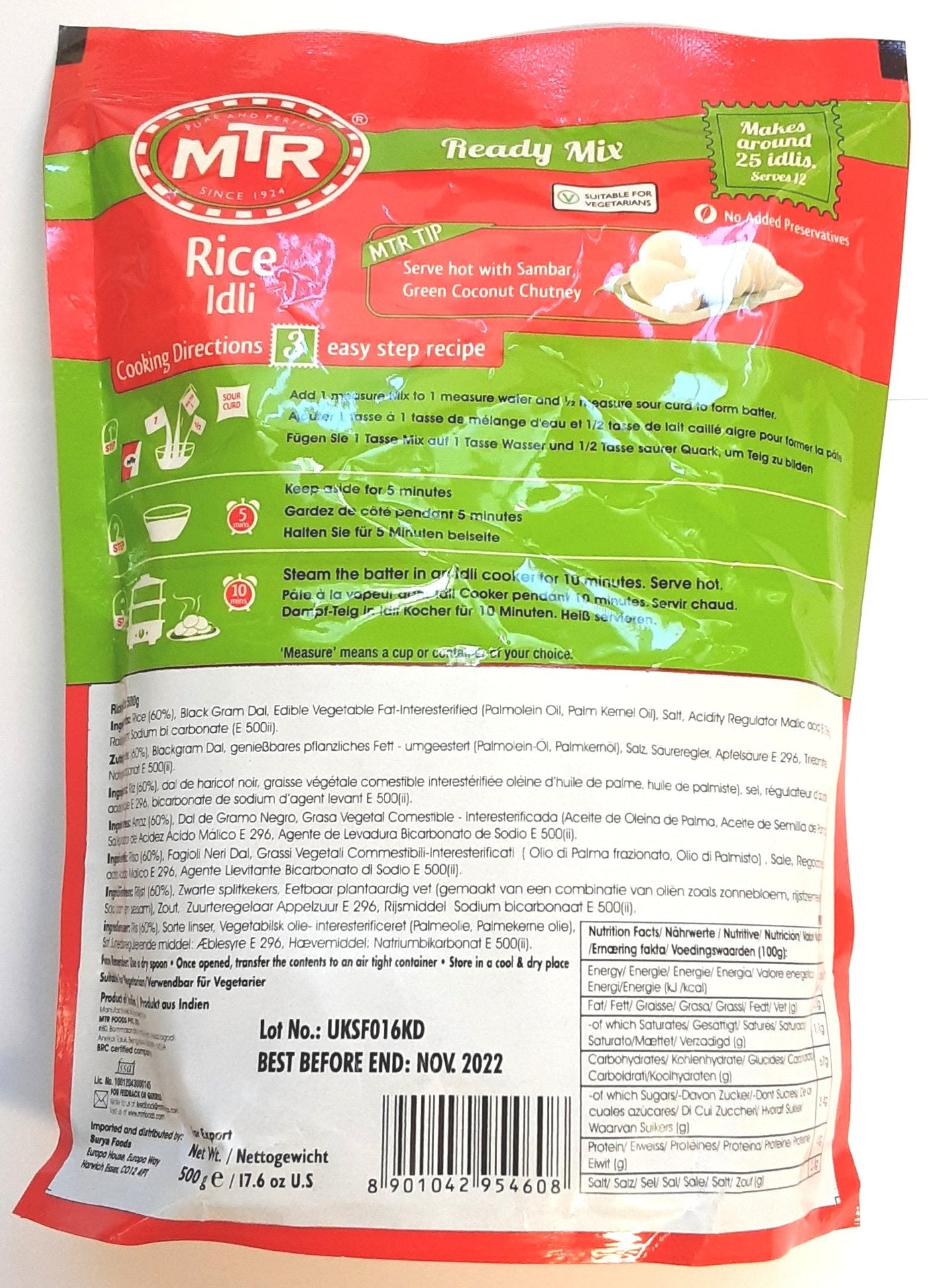 MTR Rice Idli Mix 500g - Image 2