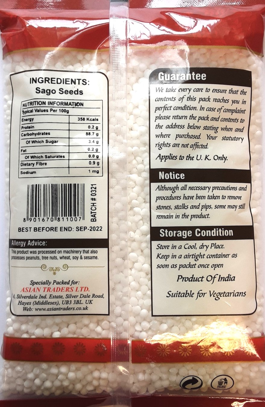 Saras Sabudana Sago Seeds 400g - Image 2