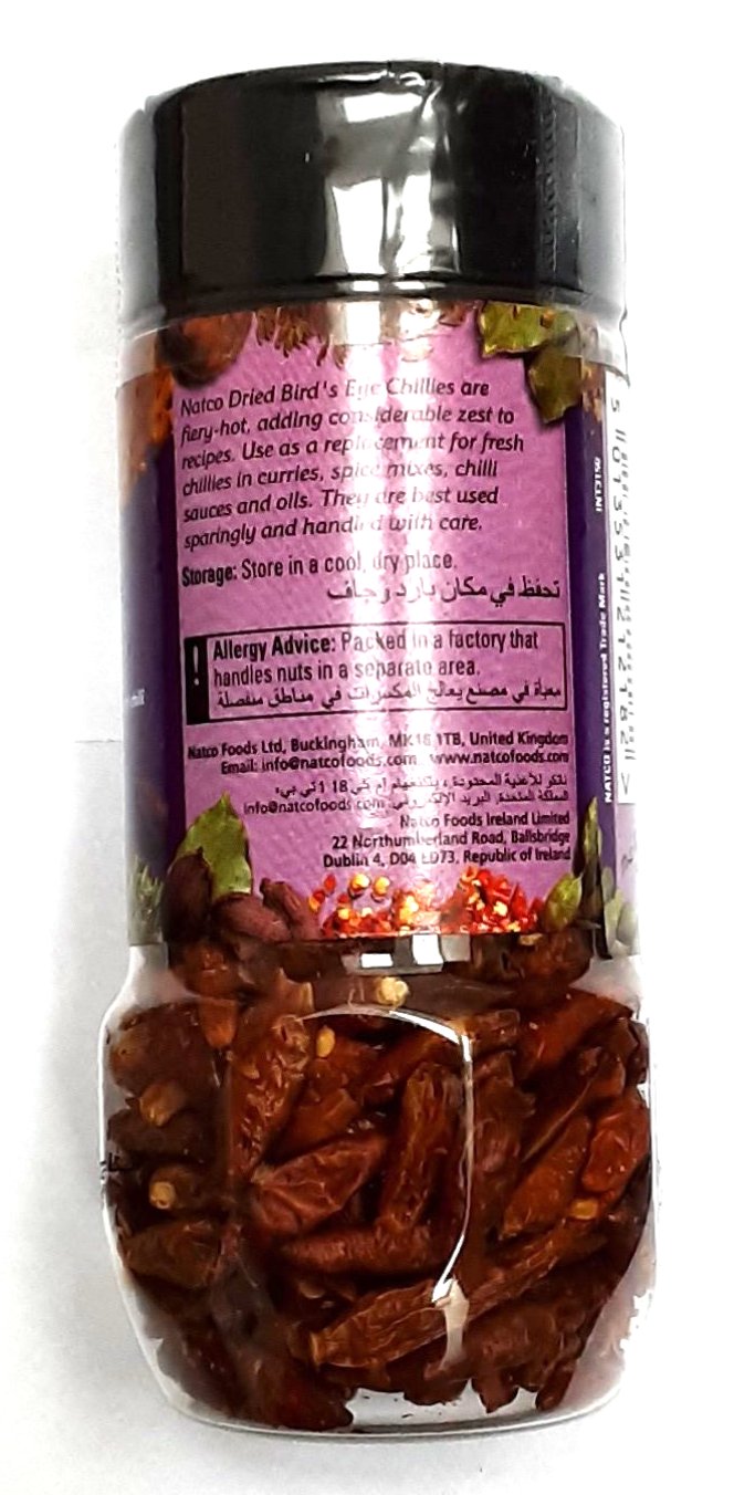Natco Dried Birds Eye Chillies Jar 50g - Image 2