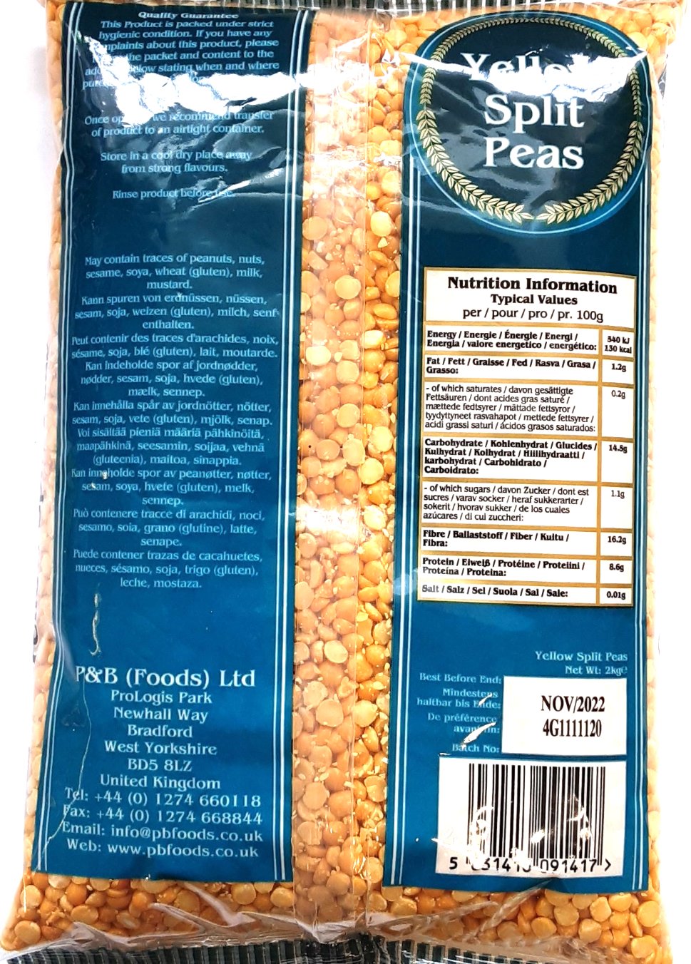 Heera Lentils Yellow Split peas 2kg - Image 2