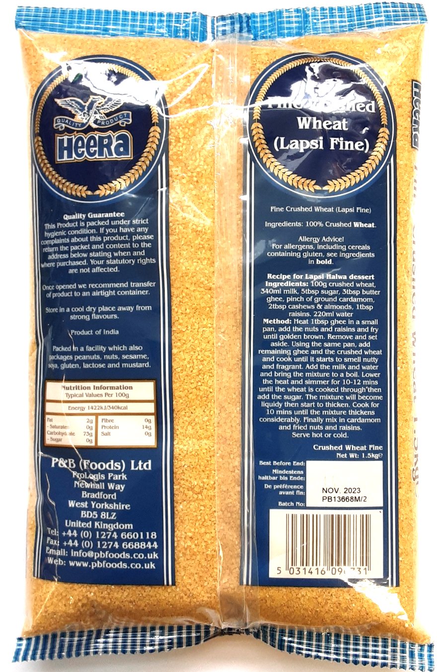 Heera Lapsi Crushed Wheat Fine 1.5kg - Image 2