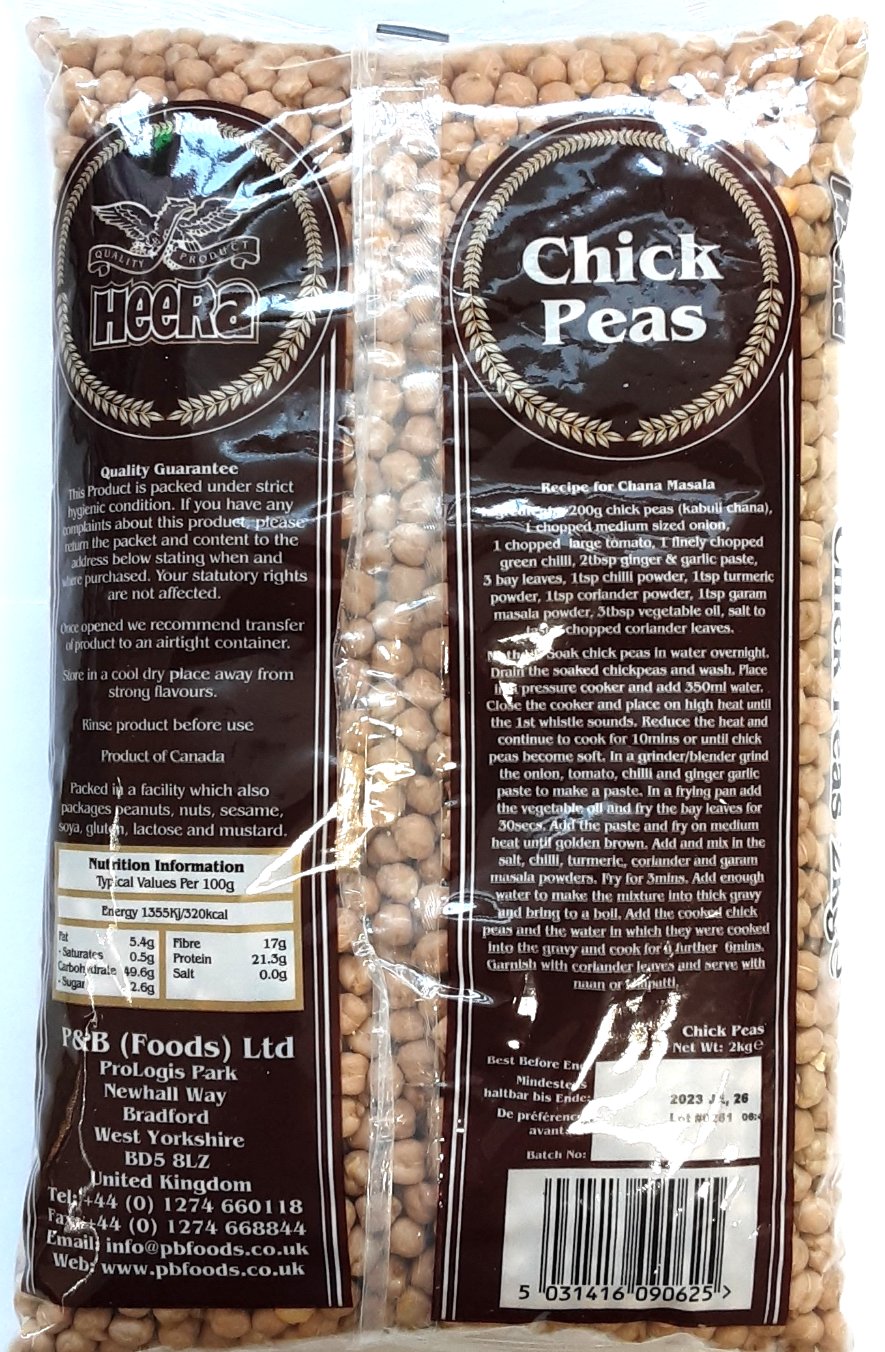 Heera Chick Peas White Chana 2kg - Image 2