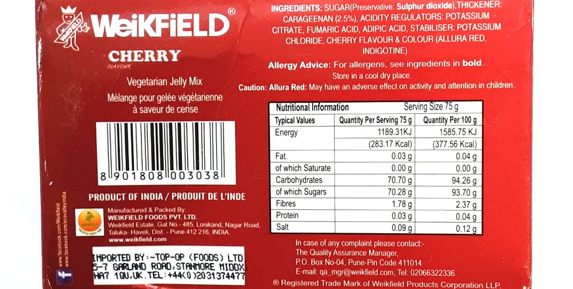 Weikfield Jelly Crystals Cherry 100% Vegetarian 75g - Image 2