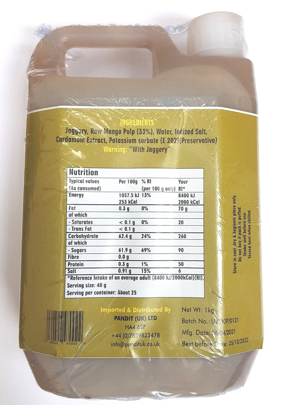 Pandit Foods Kairi Panhe Raw Mango 1kg - Image 2