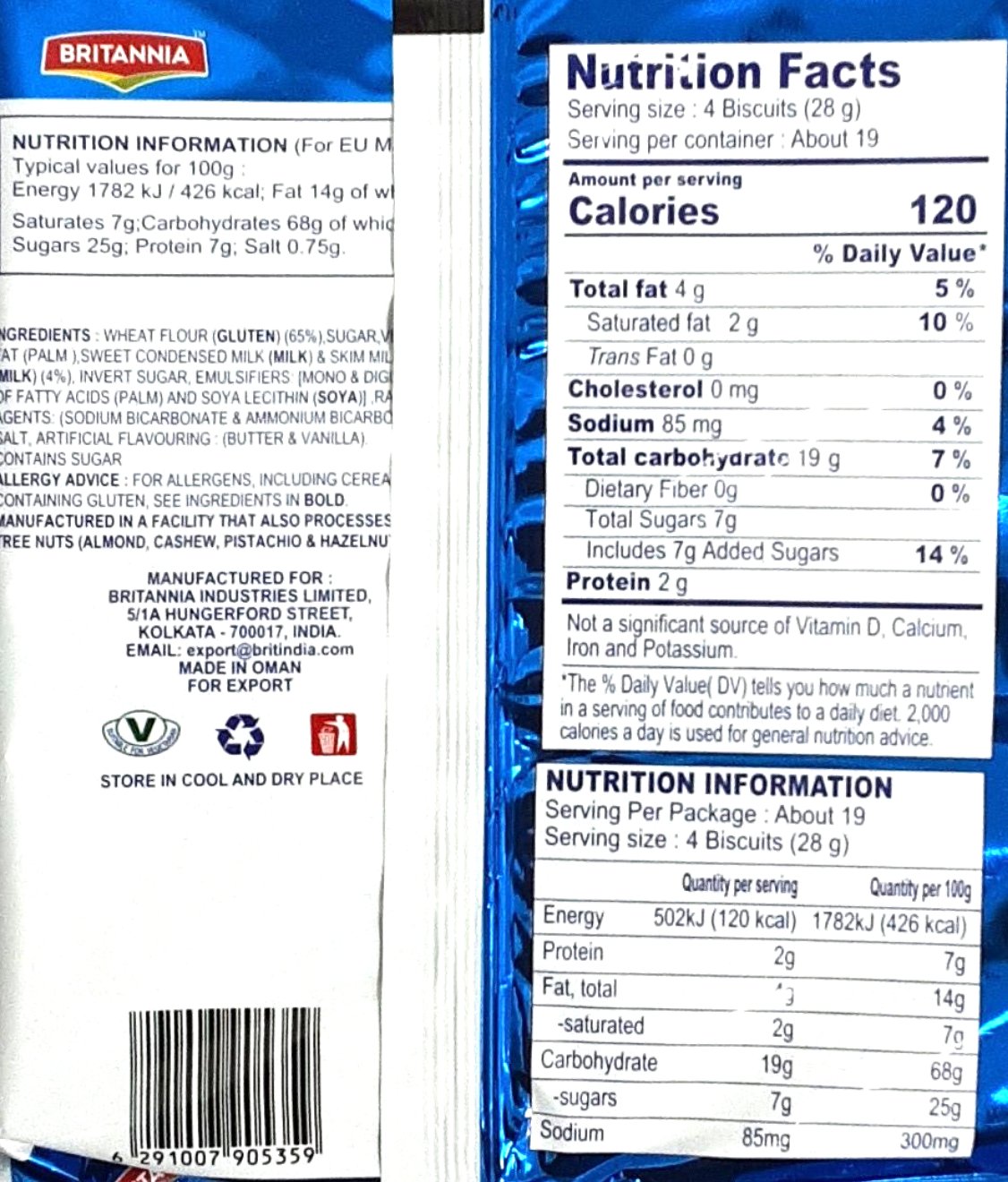 Britannia Biscuits Milk Bikis 6x90g PM - Image 2