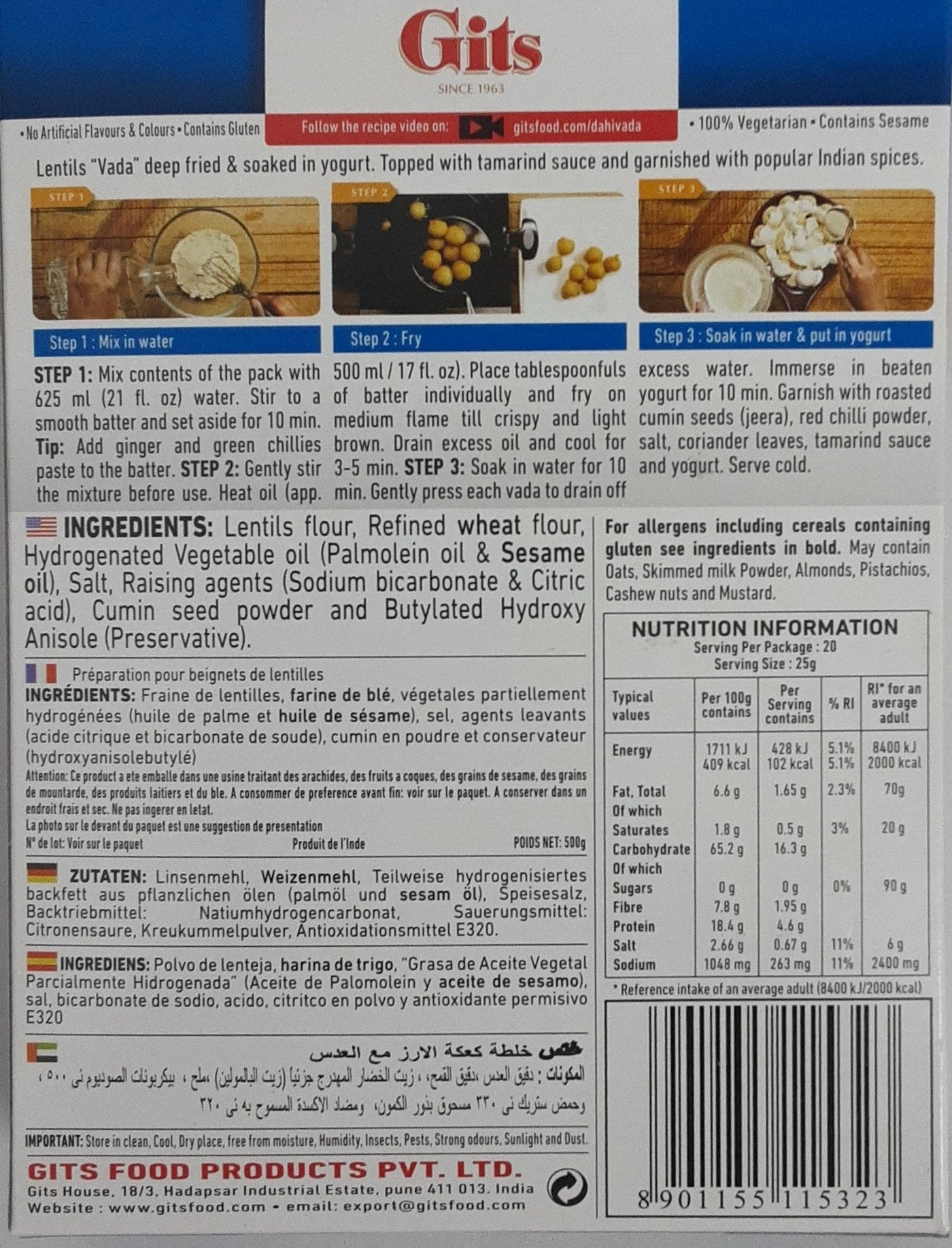 Gits Dahi Vada Mix 500g - Image 2
