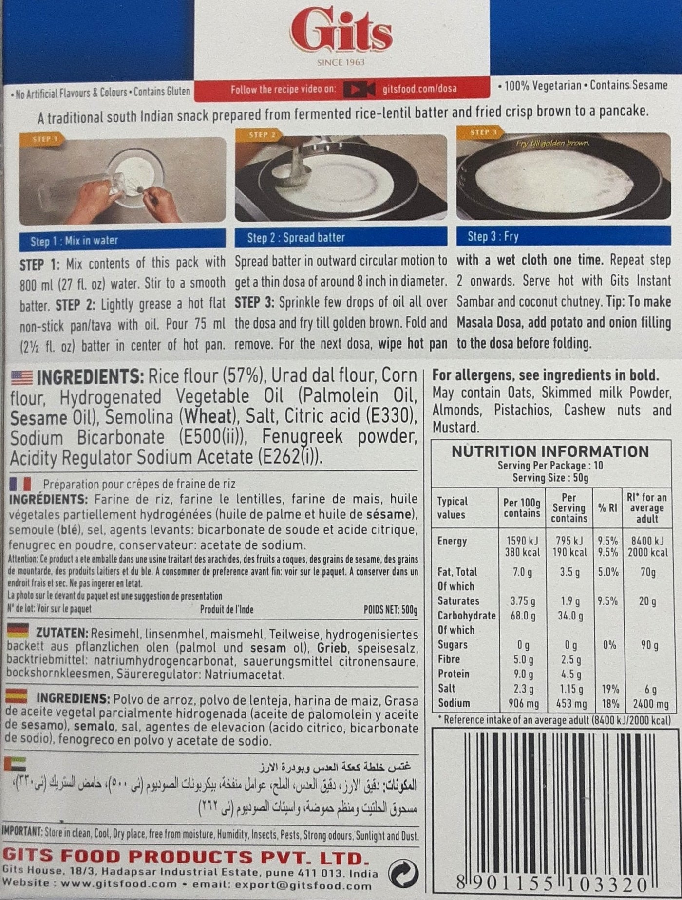 Gits Dosa Mix 500g - Image 2