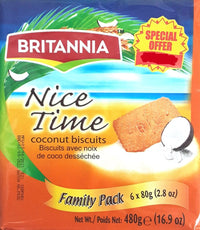 Britannia Biscuits Nice Time Coconut 6x80g PM