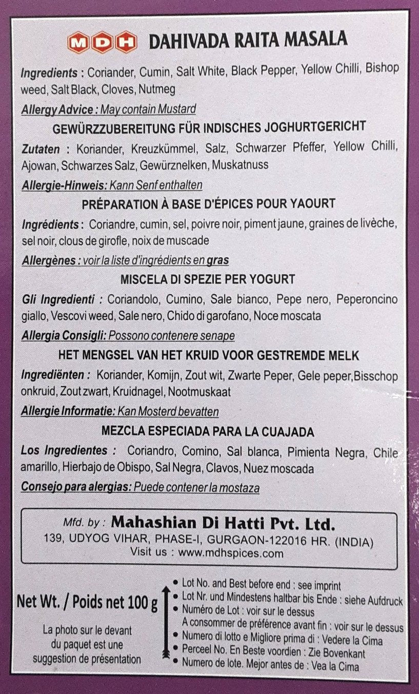 MDH Dahivada Raita Masala 100g - Image 2