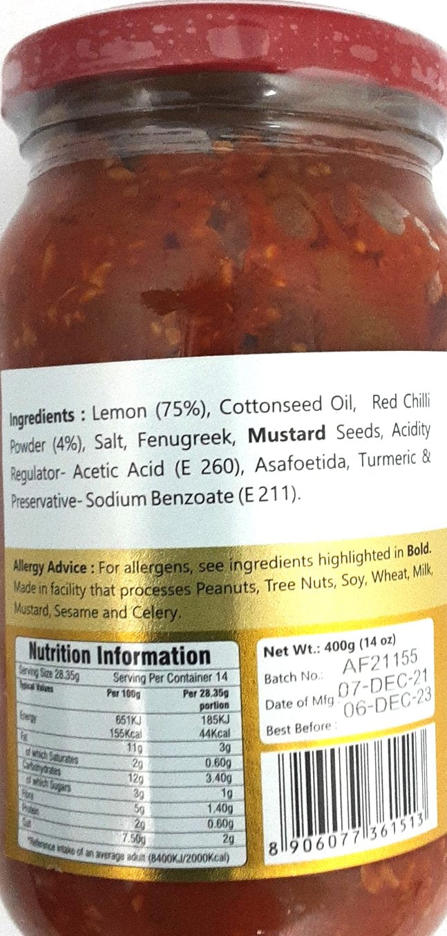 Jaimin Pickle Lemon 400g - Image 2