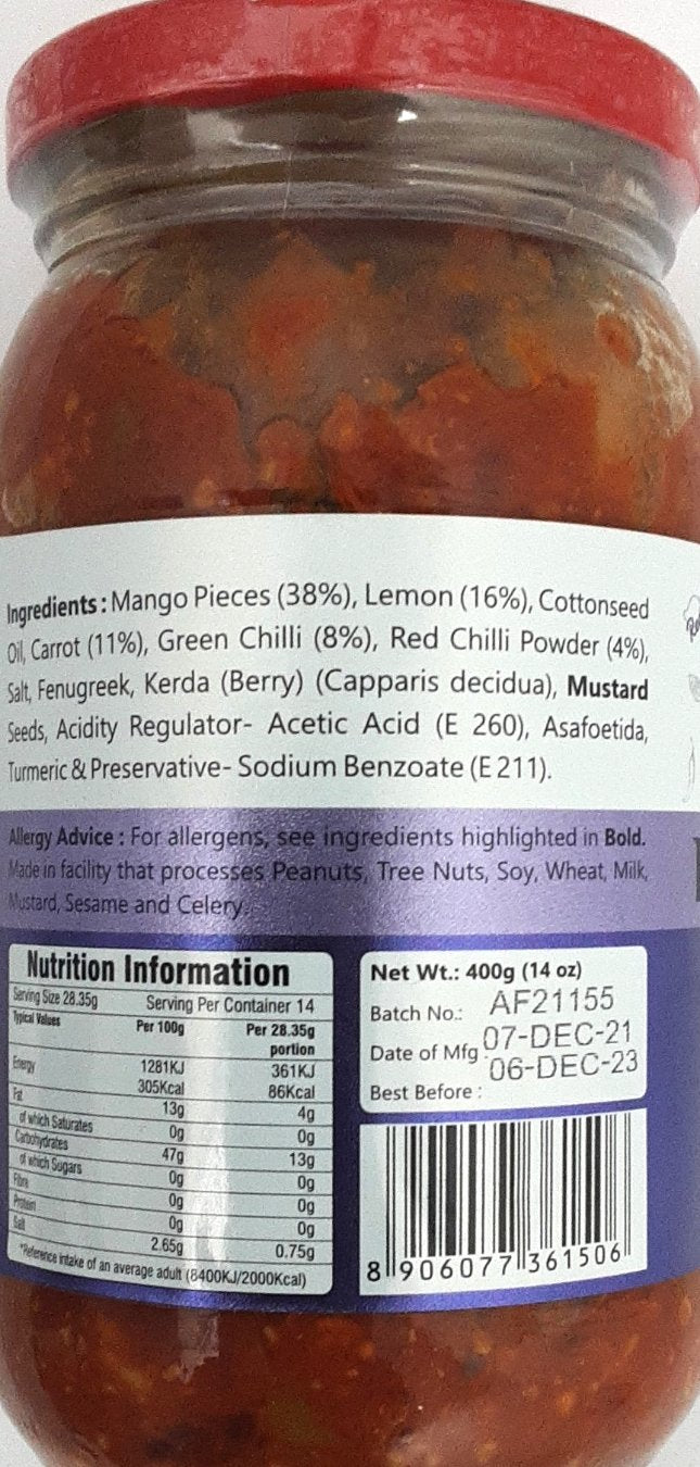 Jaimin Pickle Mixed 400g - Image 2