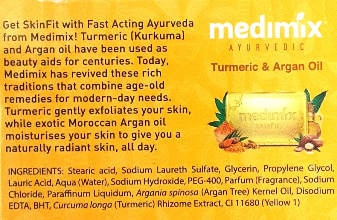 Medimix Ayurvedic Turmeric & Argan Oil Soap 125g - Image 2