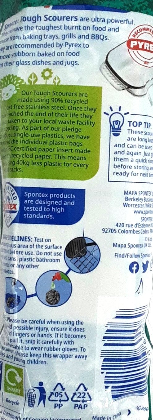 Spontex Tough Scourers 4Pcs - Image 2