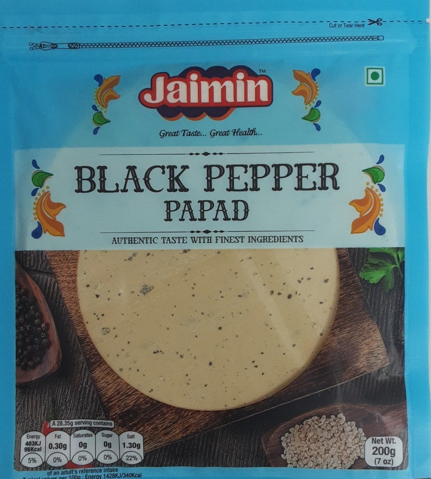 Jaimin Black Pepper Papad 200g