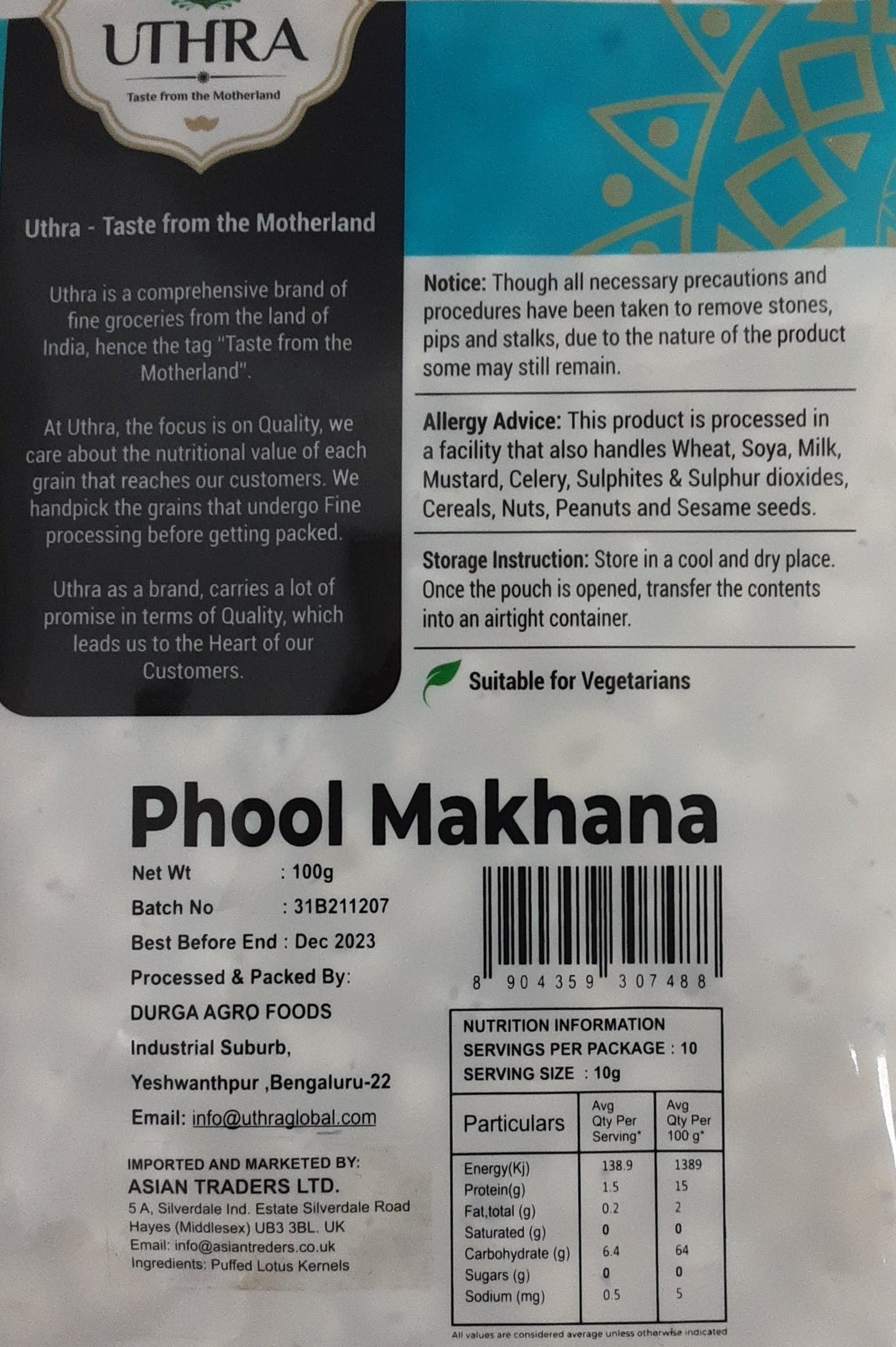 Uthra Phool Makhana 100g - Image 2