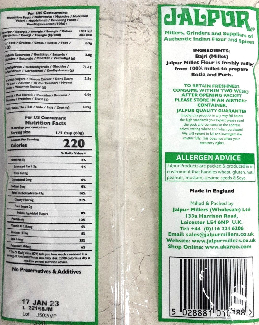 Jalpur Bajri Flour 1Kg - Image 2