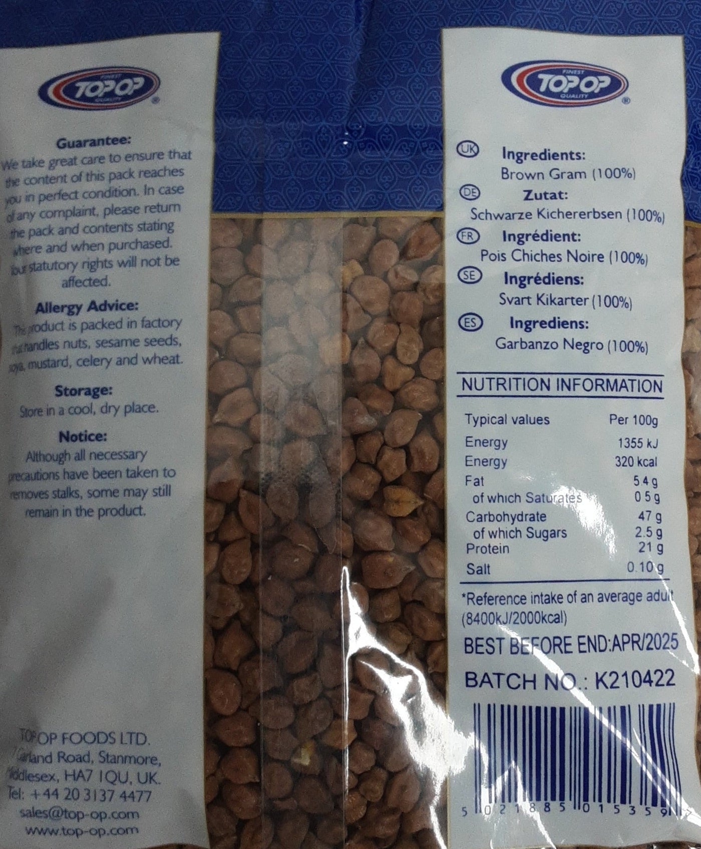 Top Op Kala Chana Brown Gram 1Kg - Image 2