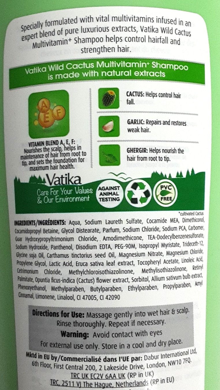 Vatika Multivitamin Shampoo Hair Fall Control Wild Cactus 400ml - Image 2