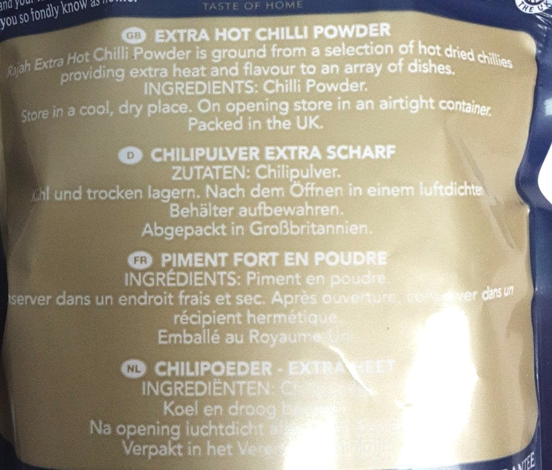 Rajah Chilli Powder Extra Hot 100g - Image 2