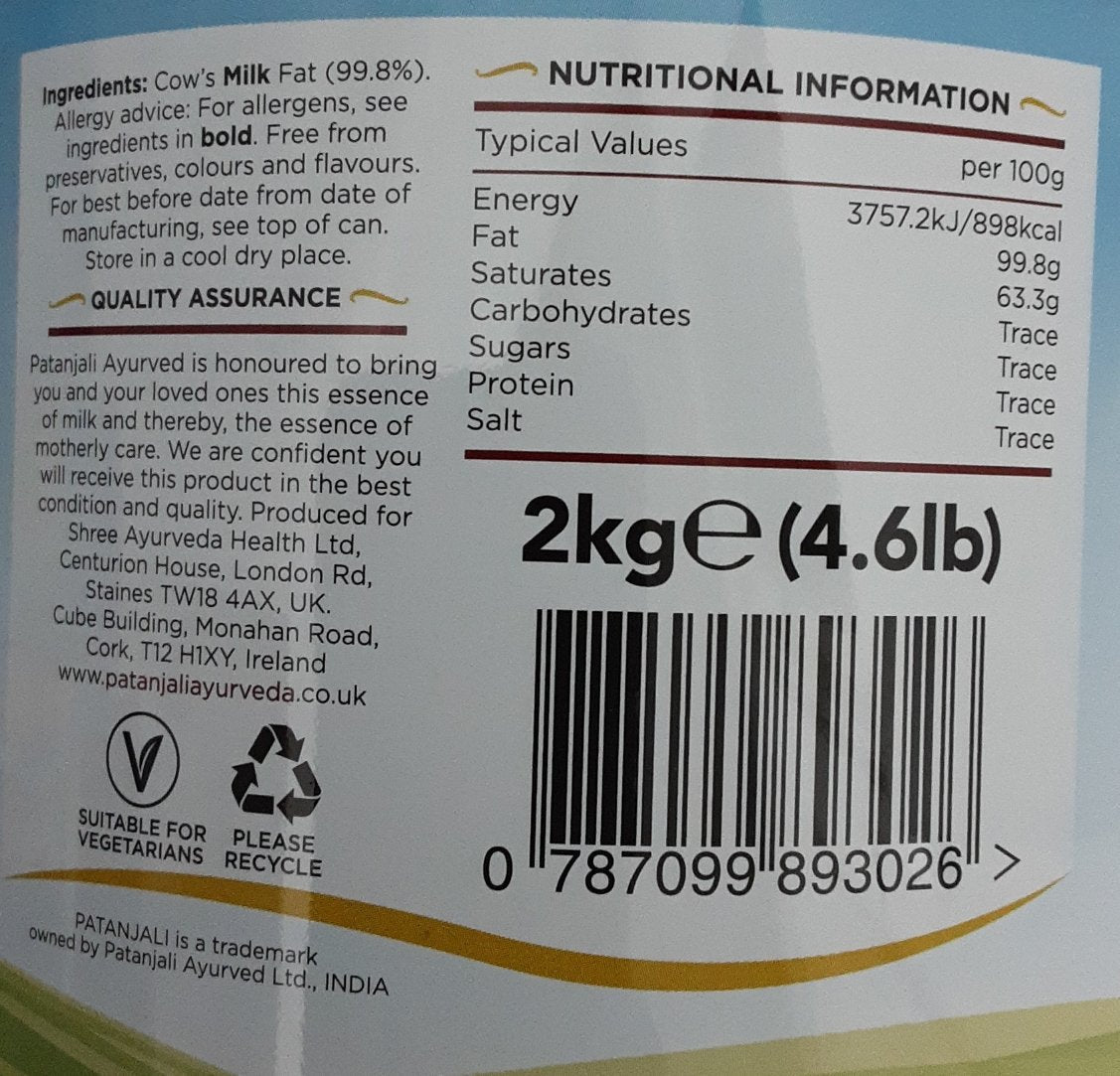 Patanjali Desi Ghee Cow Pure Clarified Butter 2kg - Image 2