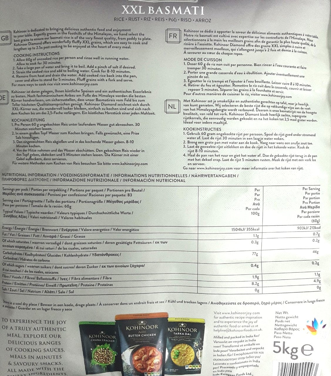 Kohinoor Rice Basmati XL 5Kg - Image 2