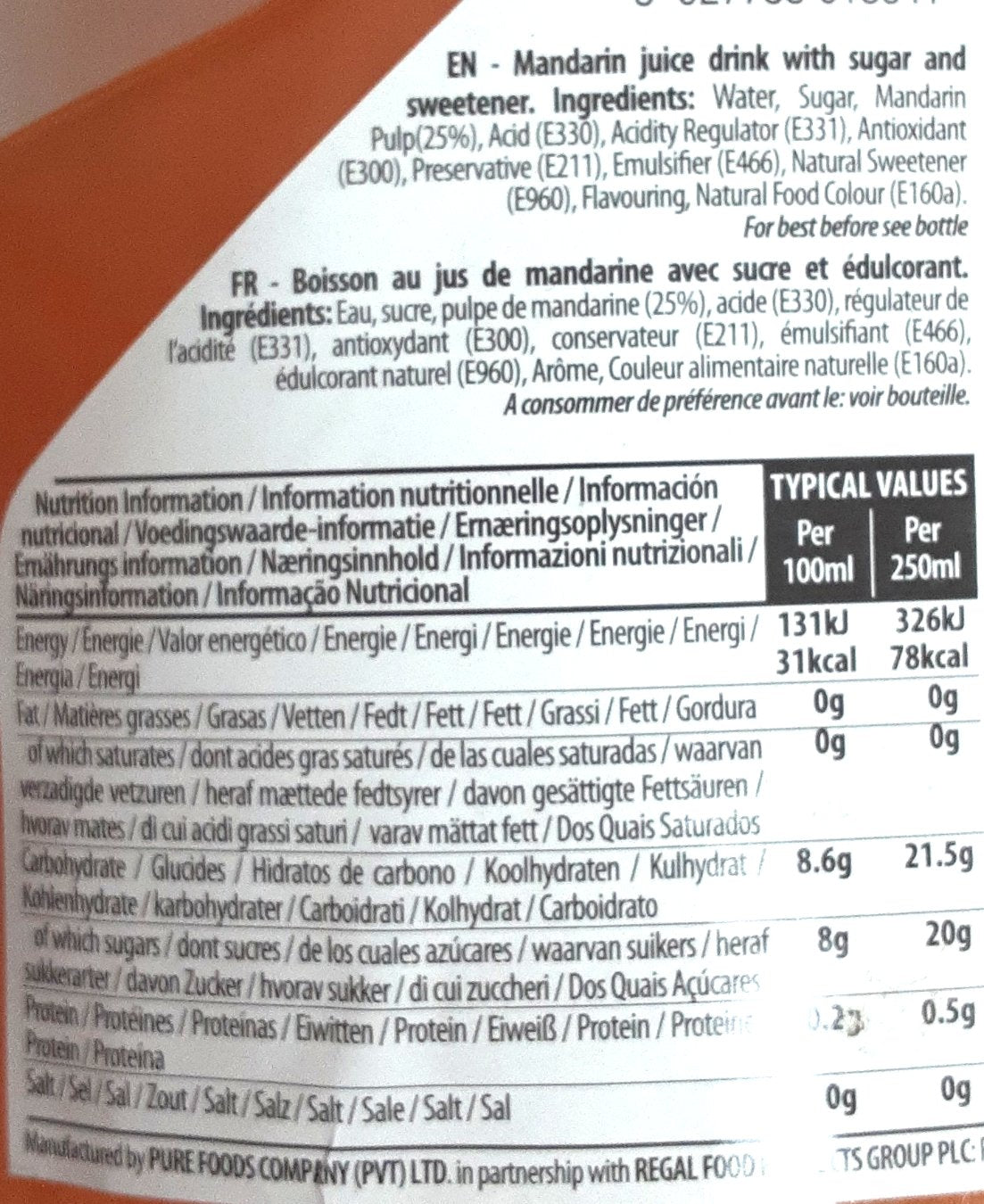 Regal Juice Finest Mandarins Kinnu 2ltr - Image 2