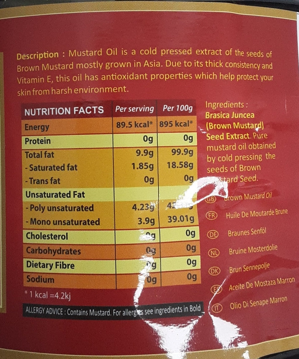 Shankar Oil Mustard Extra Virgin 5ltr - Image 2