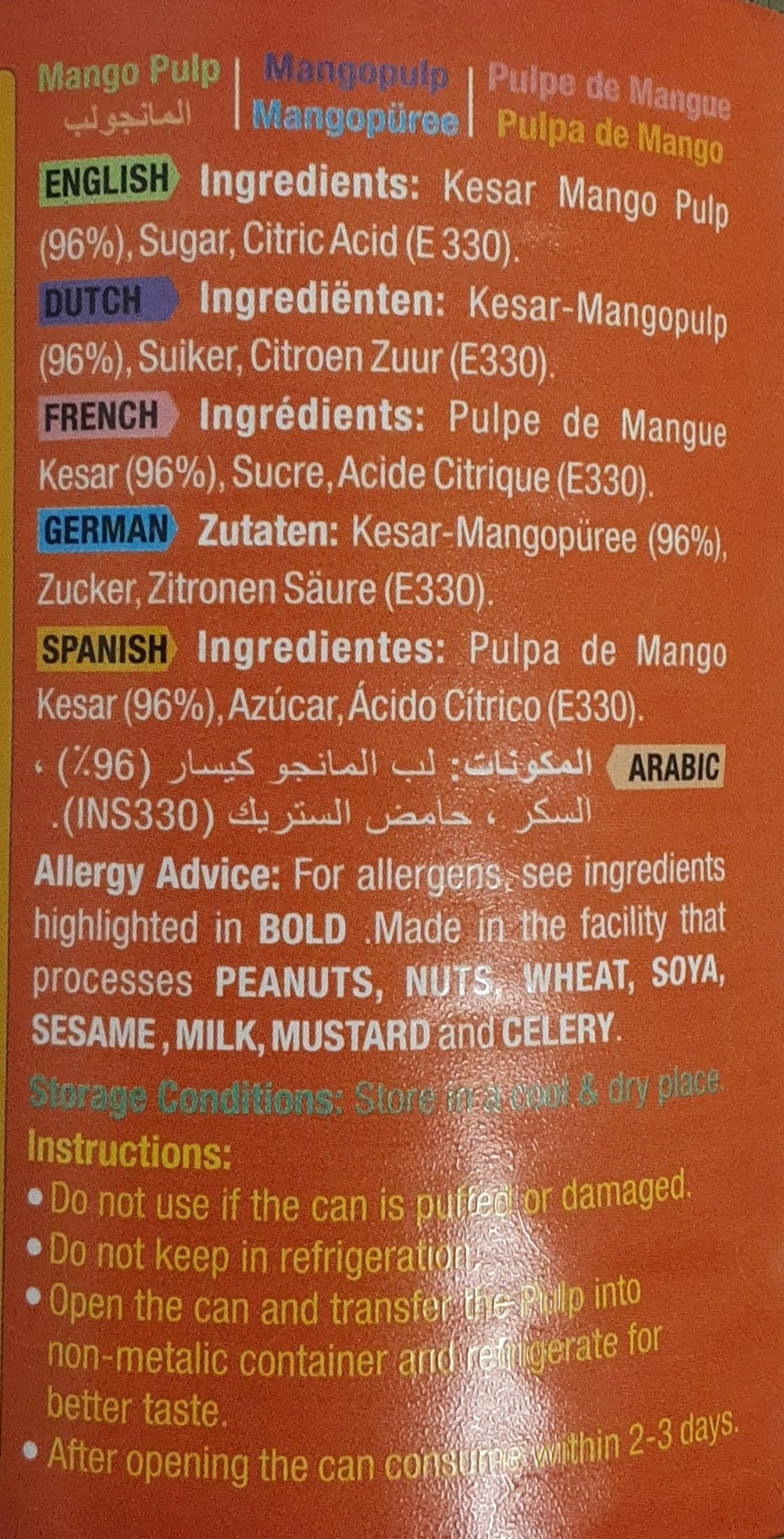 Jaimin Kesar Mango Pulp 850g - Image 2
