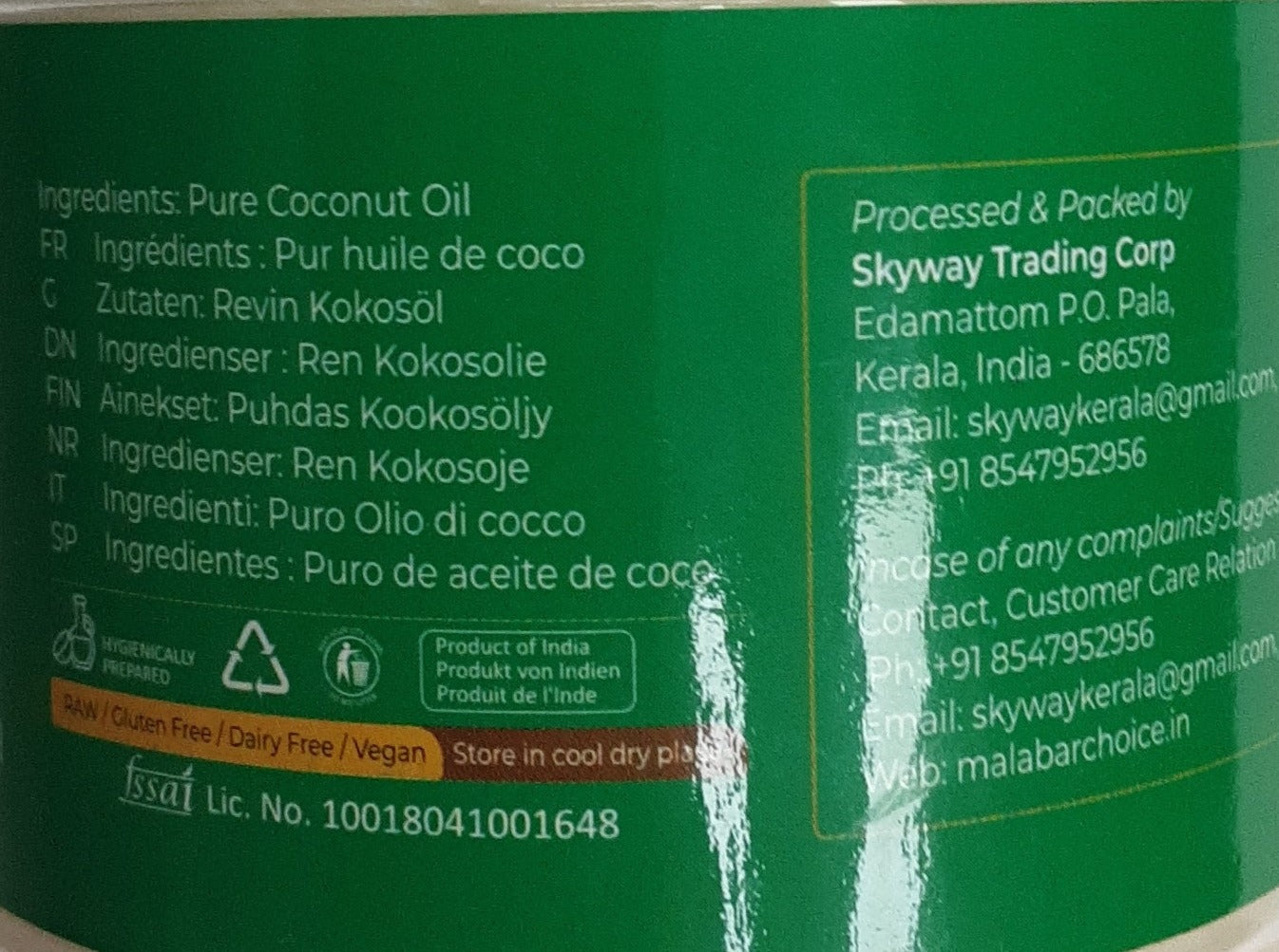 Malabar Choice Cooking Oil 100% Natural Coconut 500ml - Image 2
