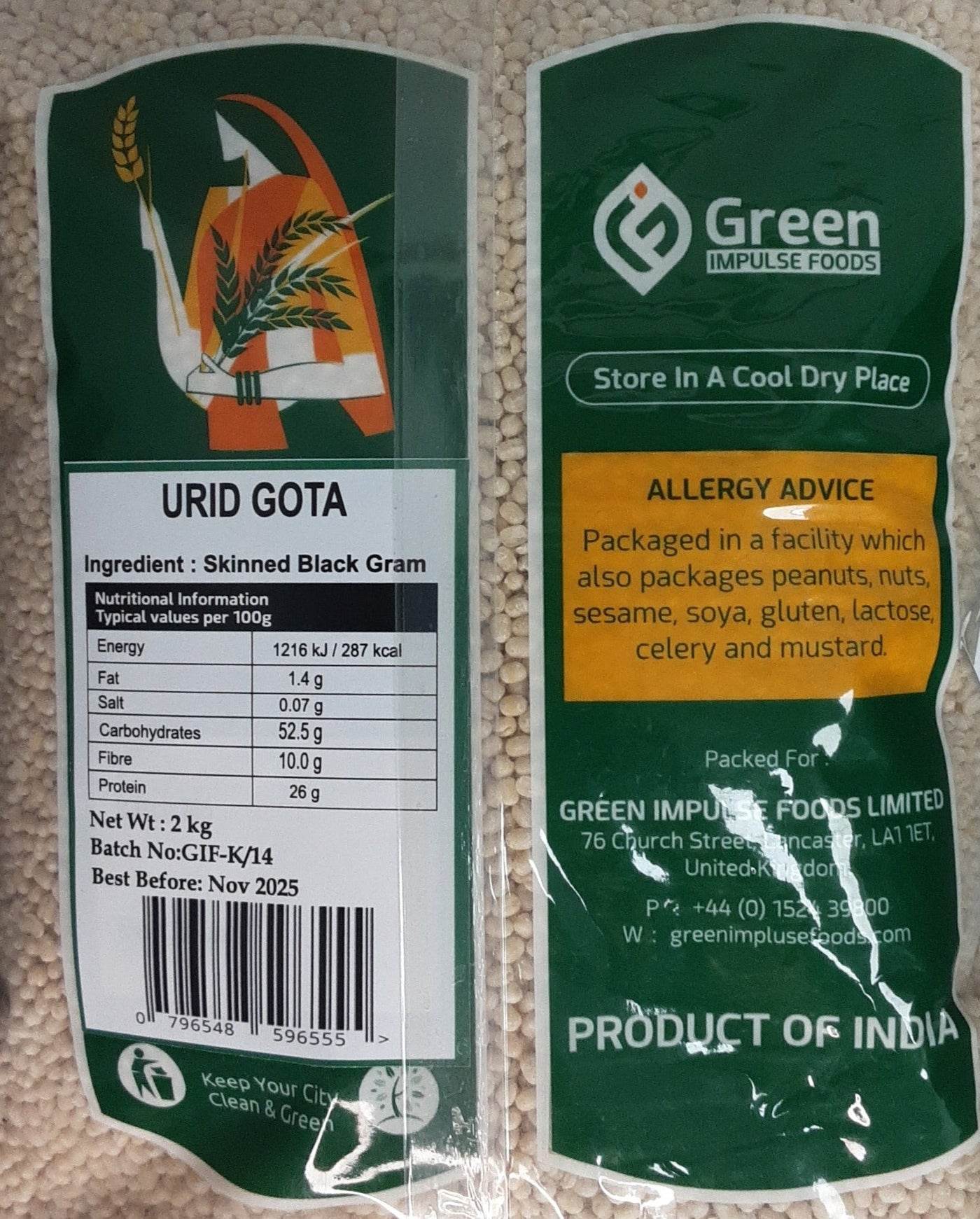 Green Impulse Foods Urid Gota Desi 2Kg - Image 2