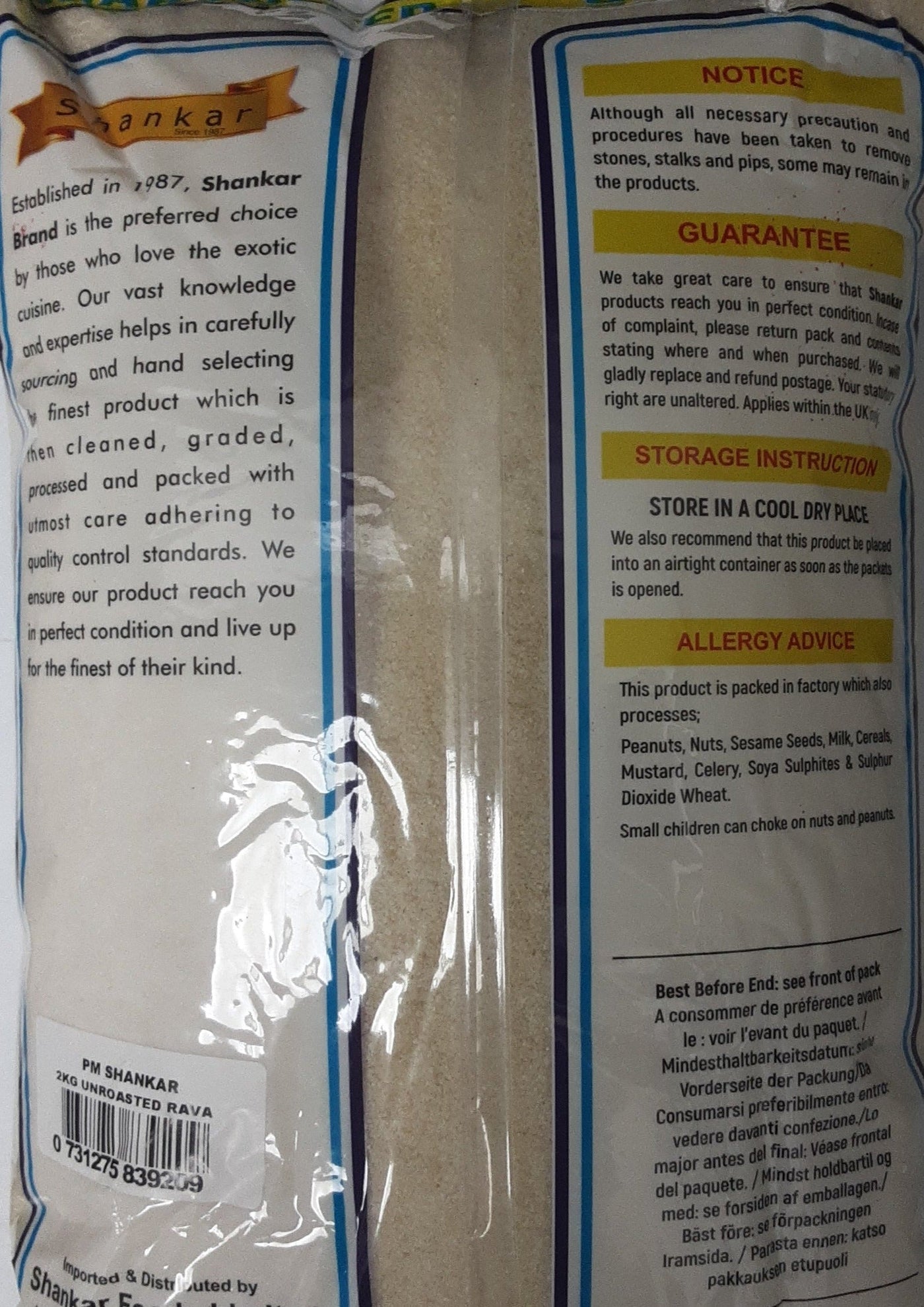 Shankar Unroasted Rava Sooji 2Kg - Image 2
