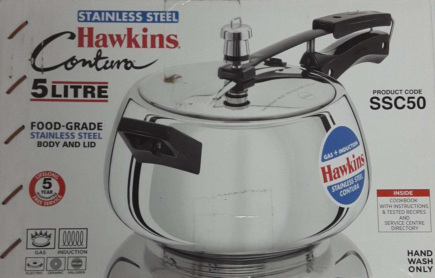 Hawkins Pressure Cooker Stainless Steel 5Litre - Image 2