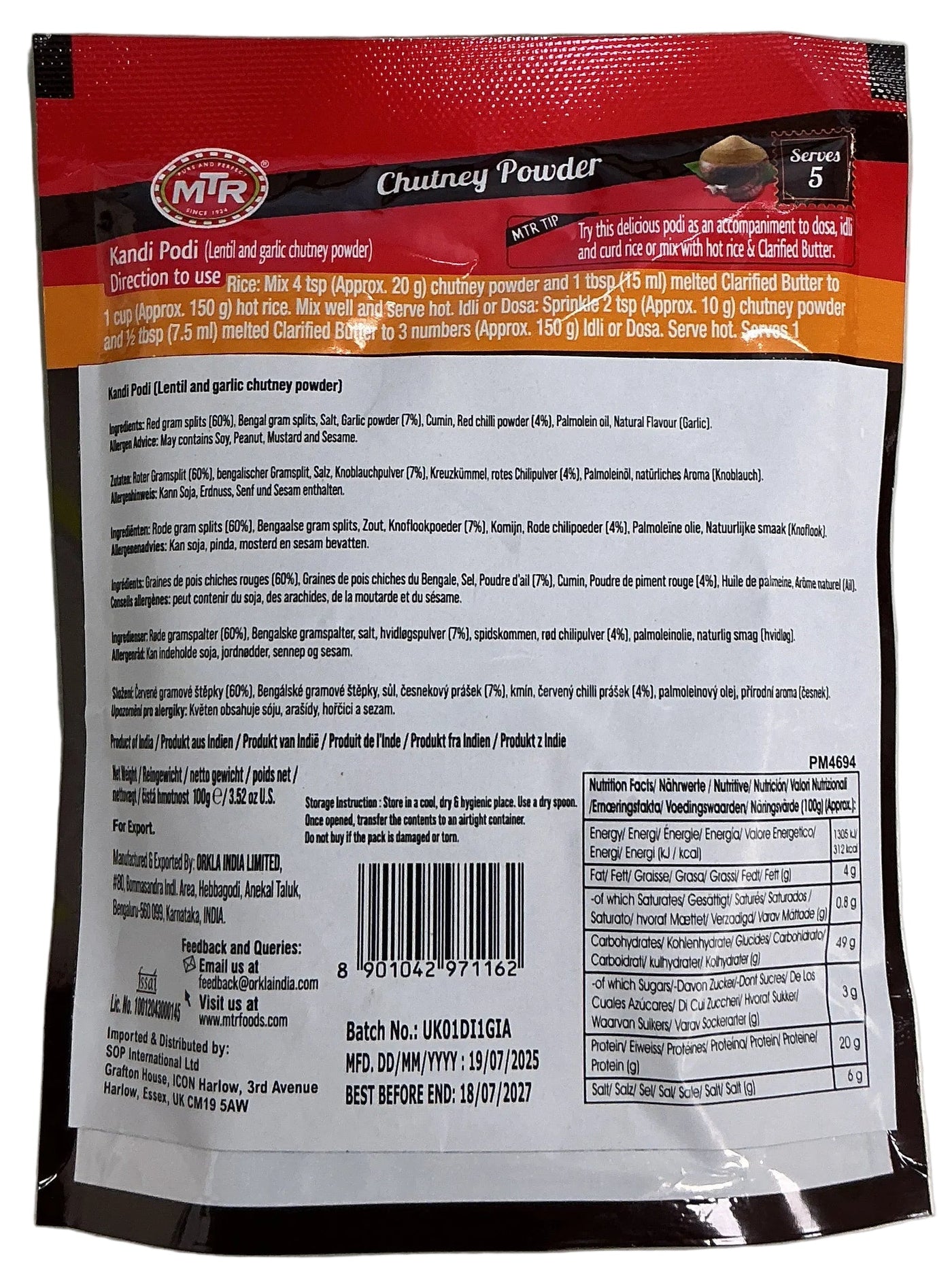 MTR Kandi Podi 100g - Image 2