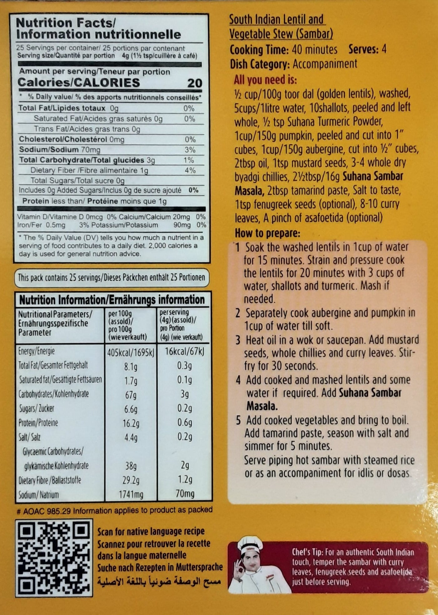 Suhana Masala Sambar 100g - Image 2