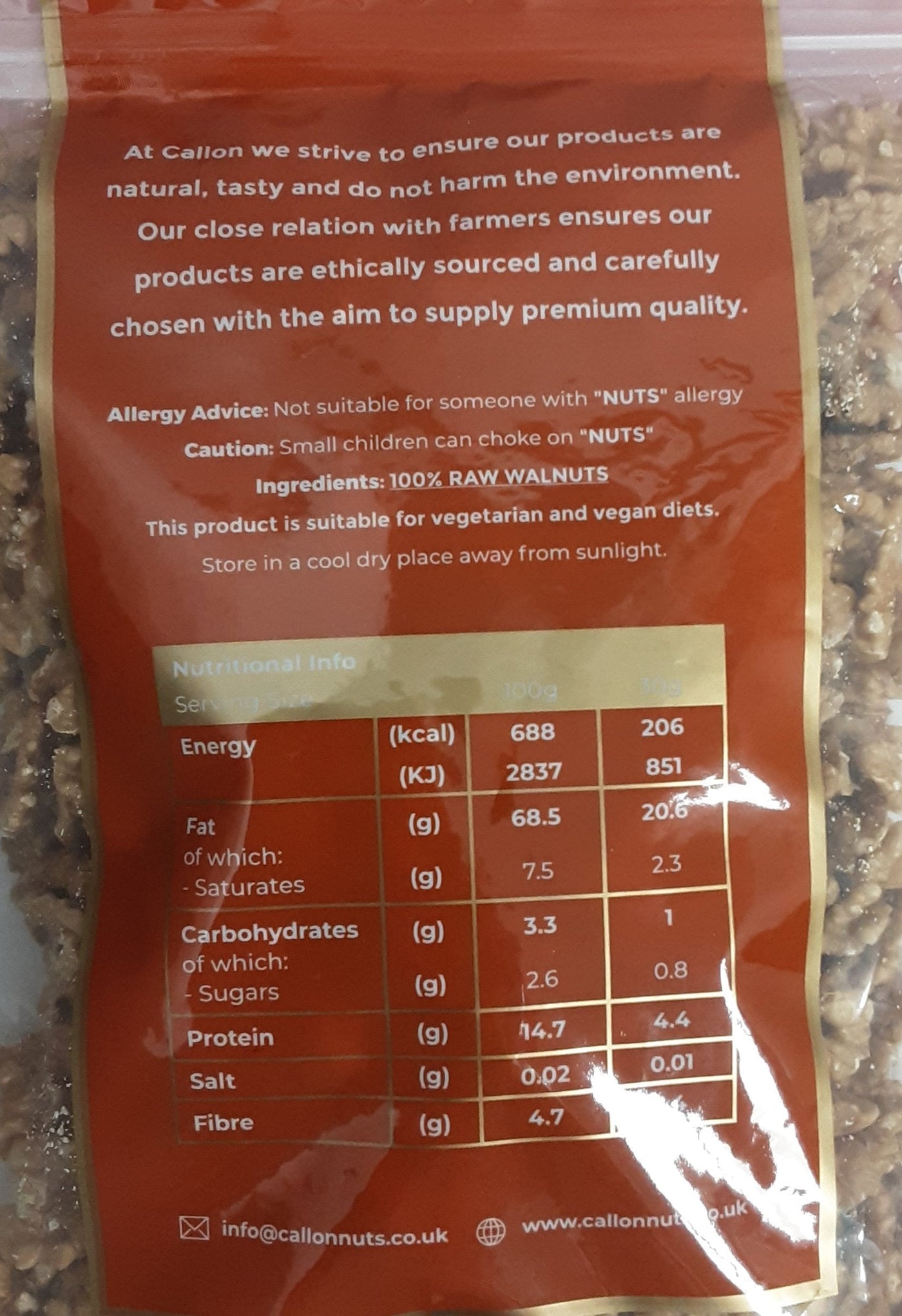 Callon Walnuts True Natural Taste Premium Quality 600g - Image 2