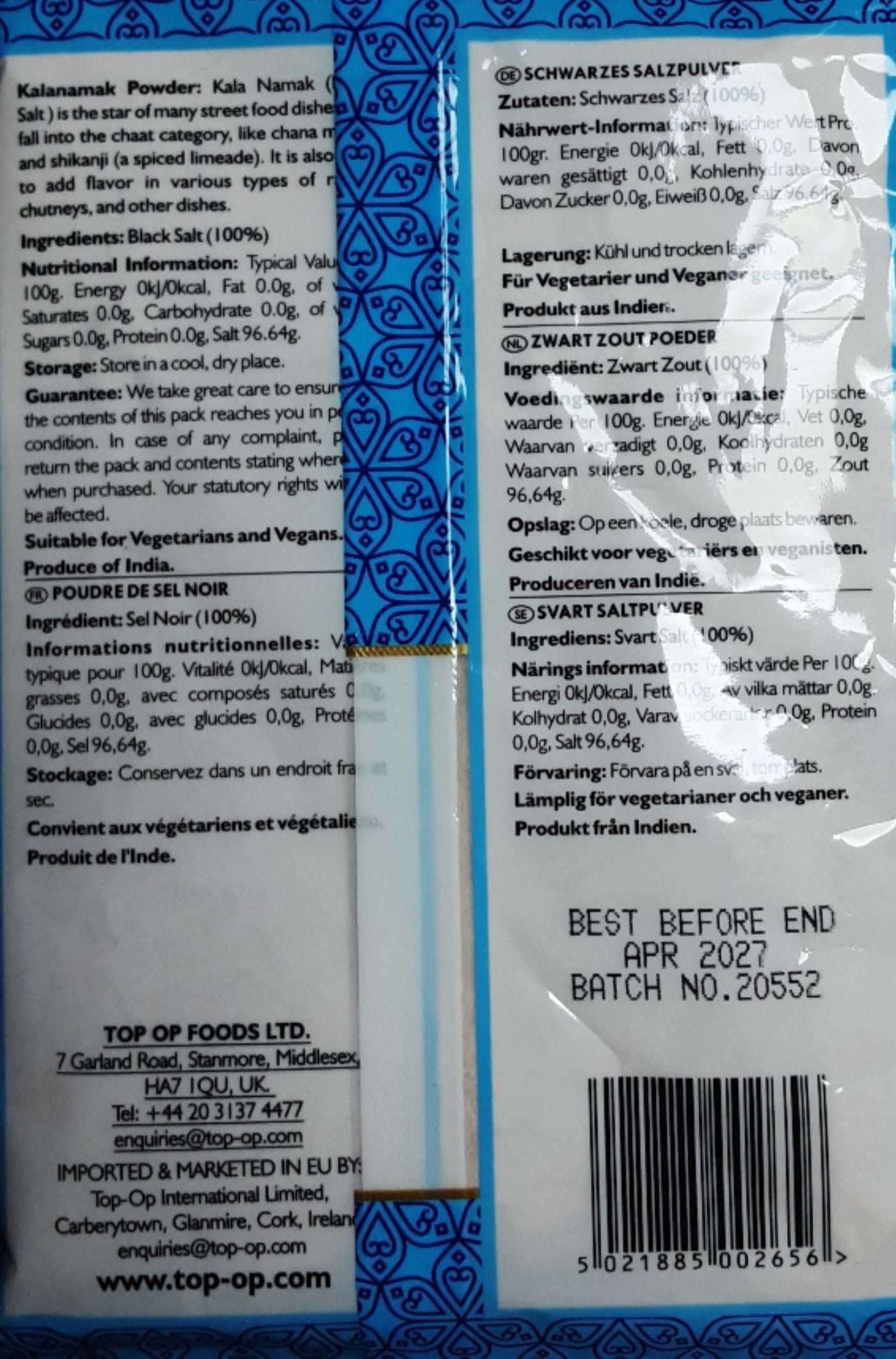 Top Op Kala Namak Powder Black Salt 400g - Image 2