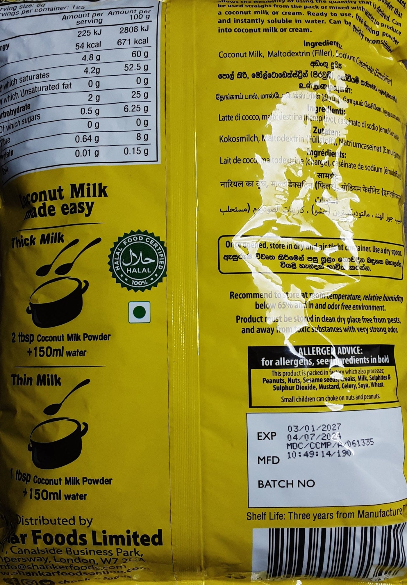 Shankar Natural Coconut Milk Powder 1Kg - Image 2
