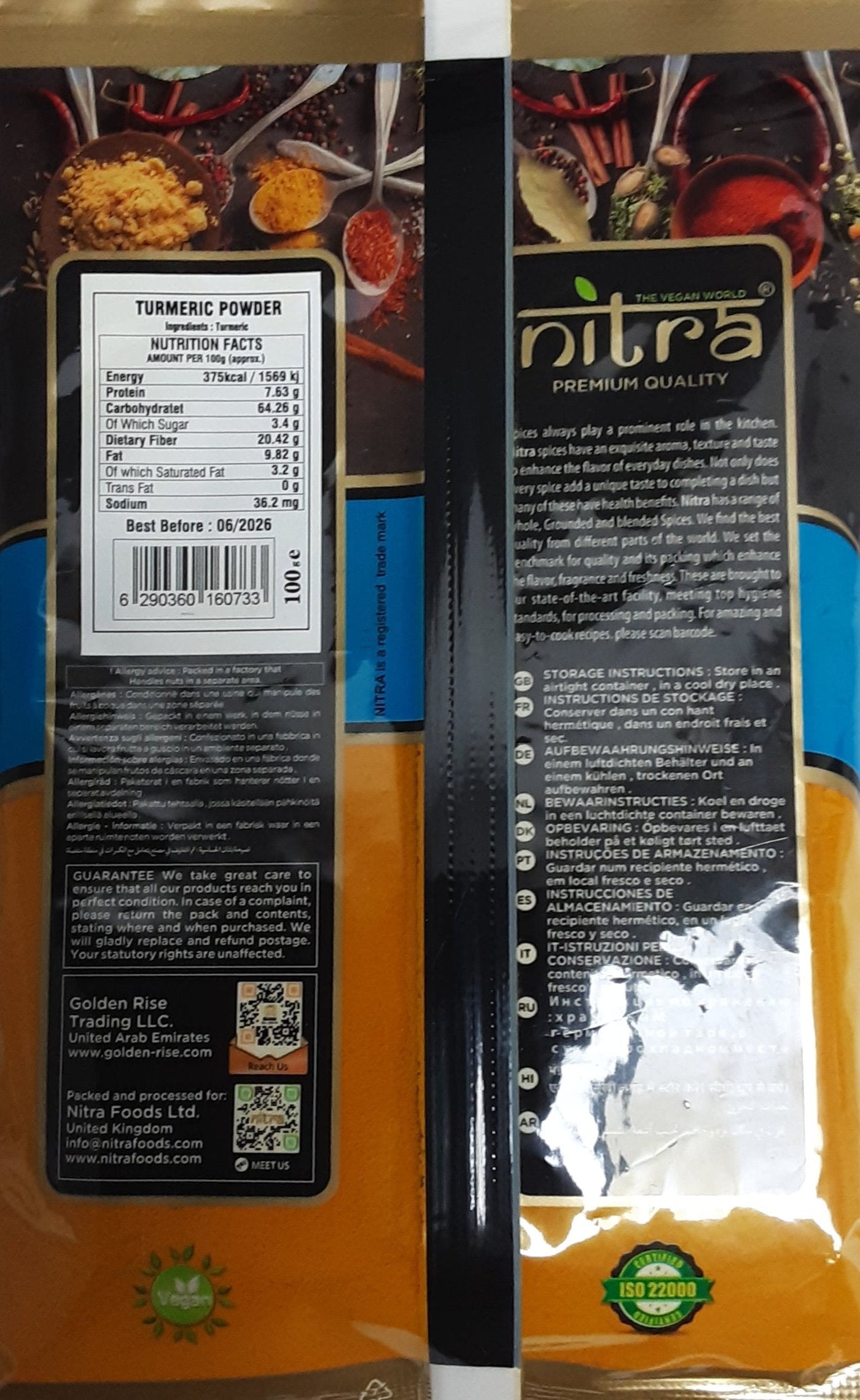 Nitra Turmeric Powder 100g Mix & Match Any 3 for £1.98 - Image 2