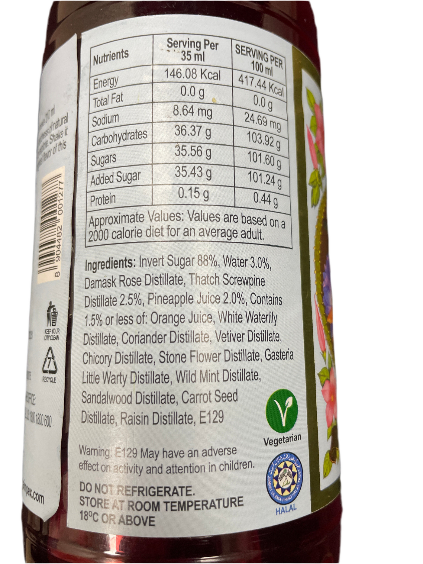 Hamdard Sharbat Khaalis Rooh Afza Indian 750ml - Image 2