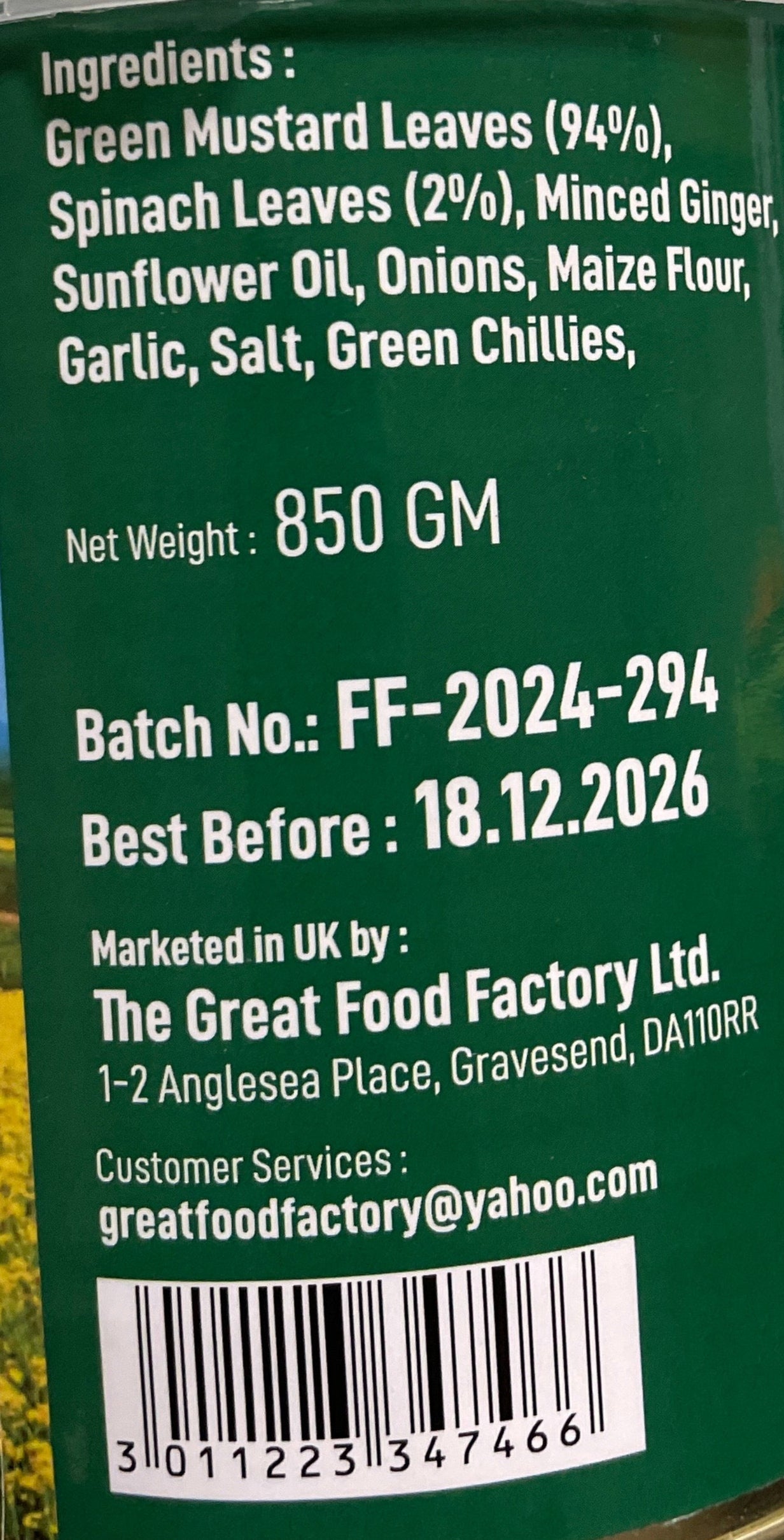 Food Factory Punjabi Saag 850g - Image 2