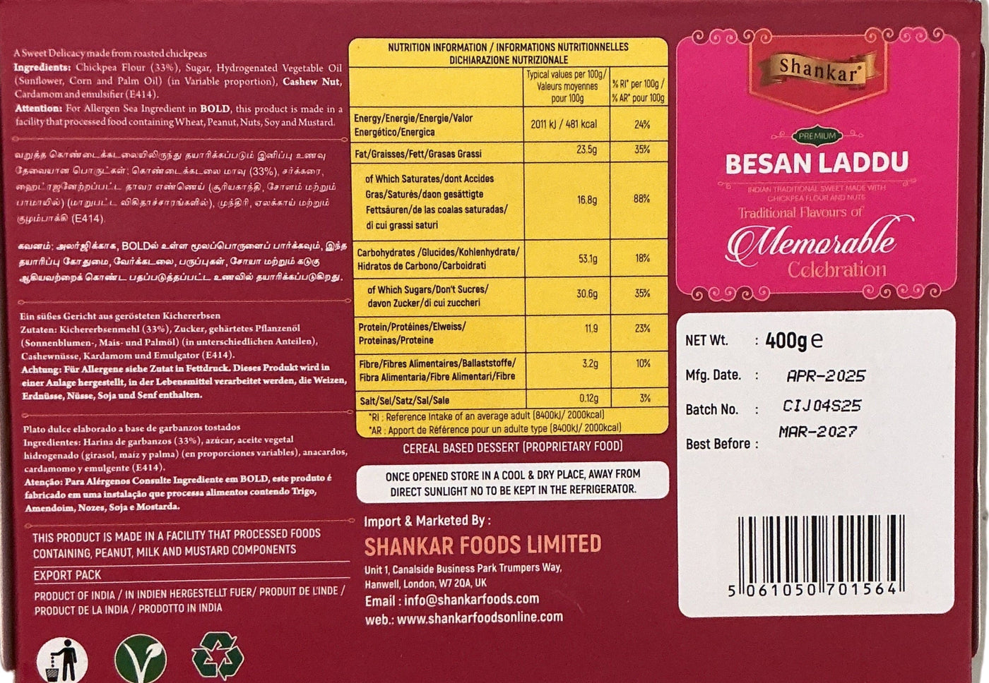 Shankar Premium Besan Laddu 400g - Image 2